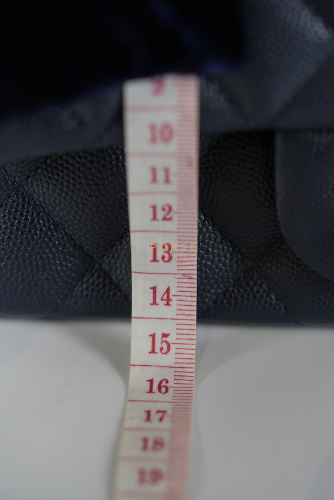 Mini Rectangular in Navy Blue Caviar Leather & Light Gold Hardware Series 26 | Purse Maison Luxury Bags Shop