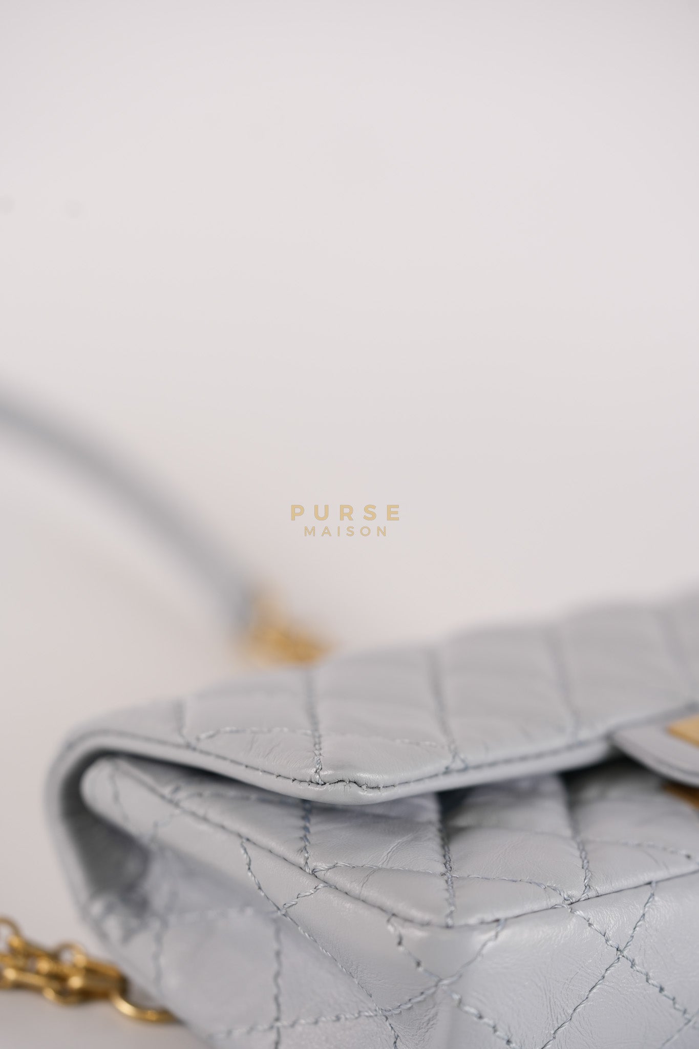 Mini Reissue Bum Bag in Distressed Calfskin Leather and Aged Gold Hardware Series 27 | Purse Maison Luxury Bags Shop