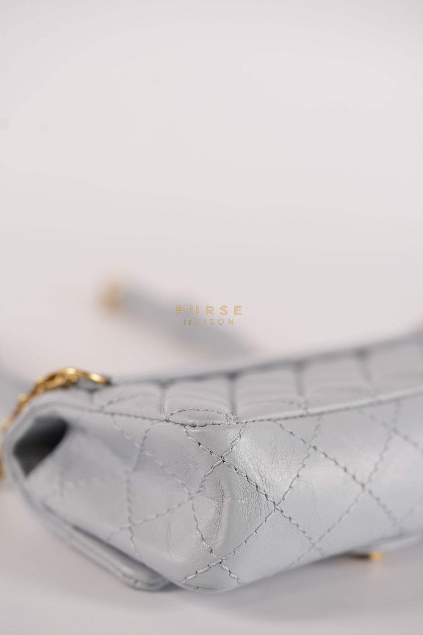 Mini Reissue Bum Bag in Distressed Calfskin Leather and Aged Gold Hardware Series 27 | Purse Maison Luxury Bags Shop
