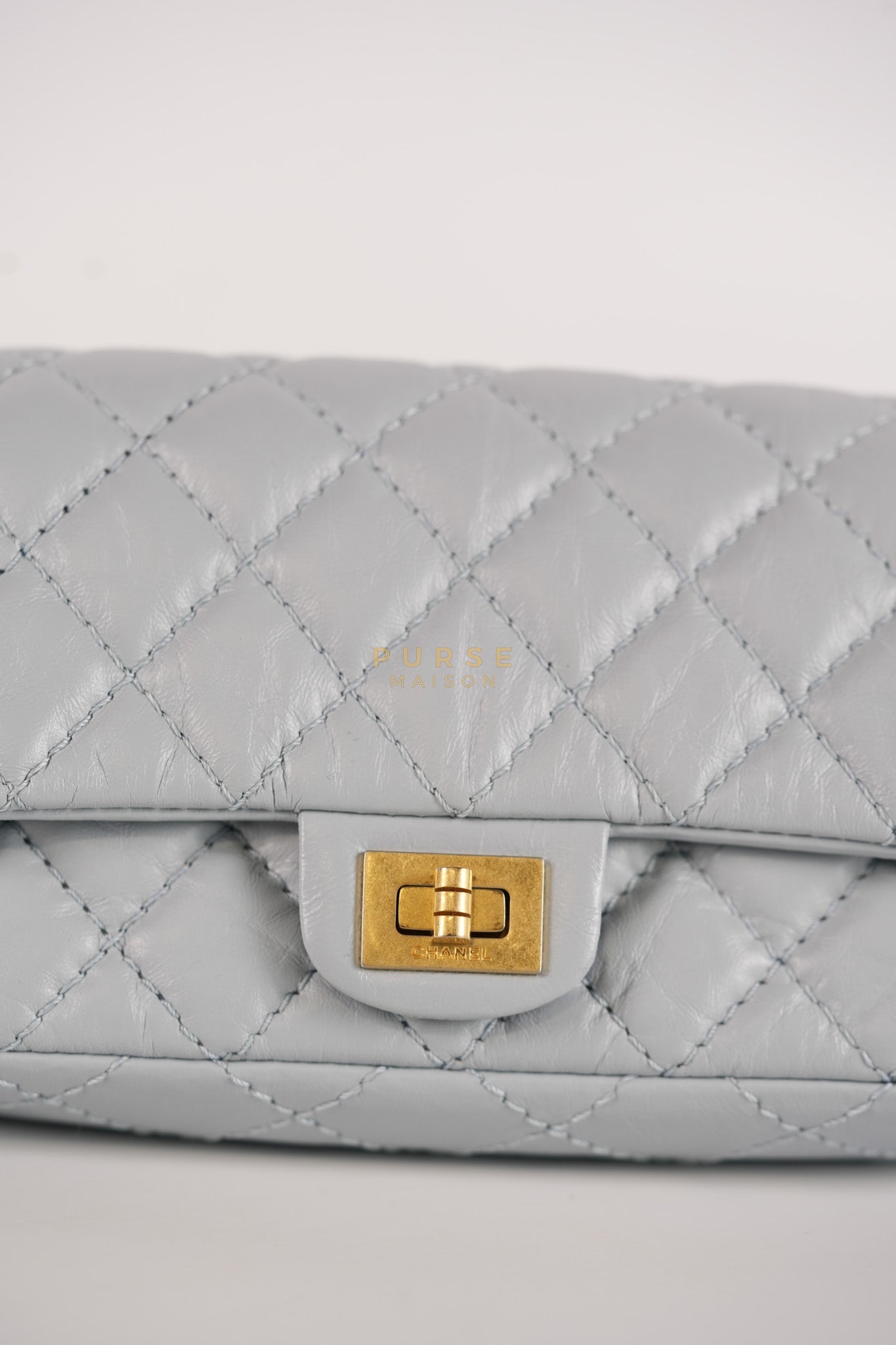 Mini Reissue Bum Bag in Distressed Calfskin Leather and Aged Gold Hardware Series 27 | Purse Maison Luxury Bags Shop