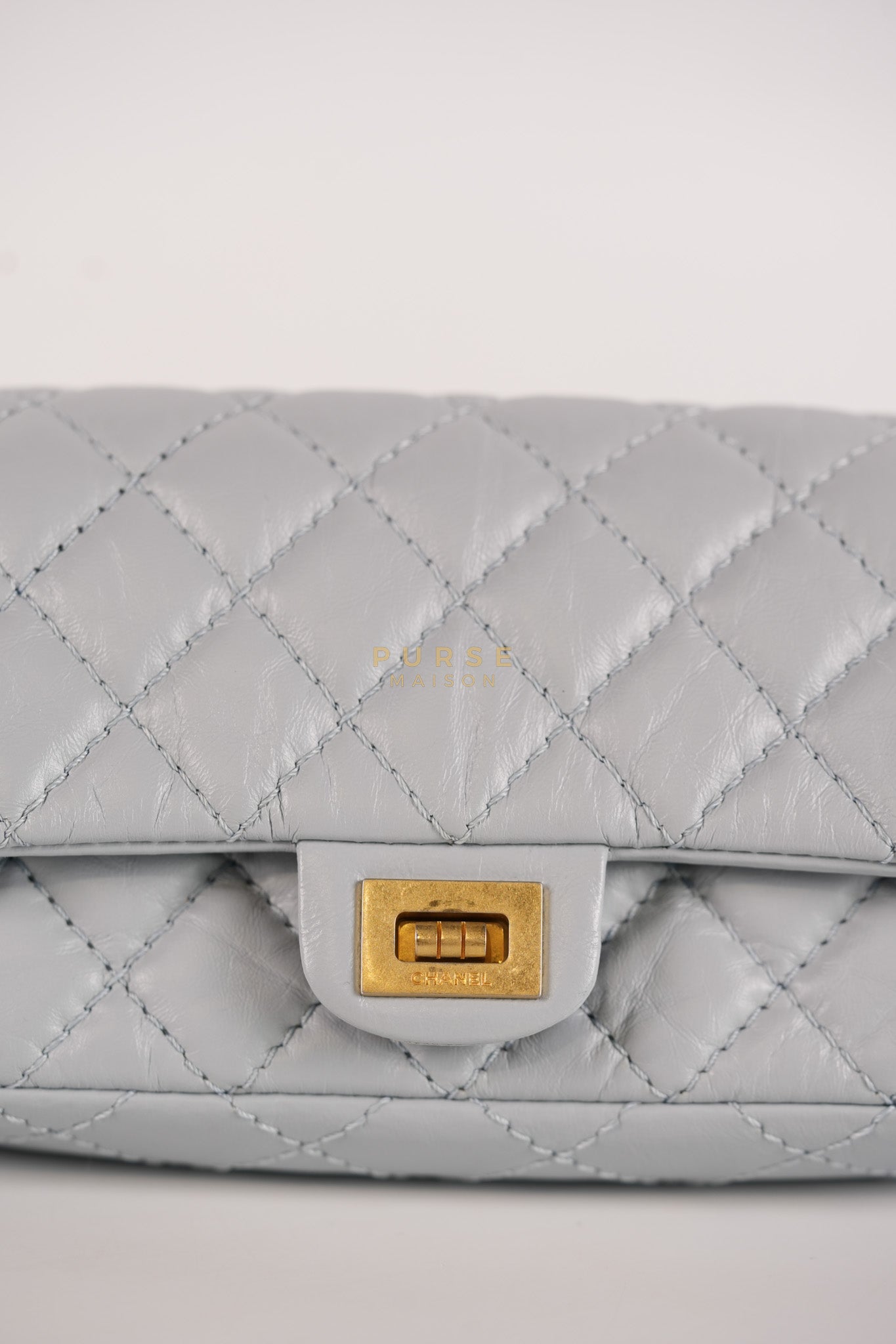 Mini Reissue Bum Bag in Distressed Calfskin Leather and Aged Gold Hardware Series 27 | Purse Maison Luxury Bags Shop