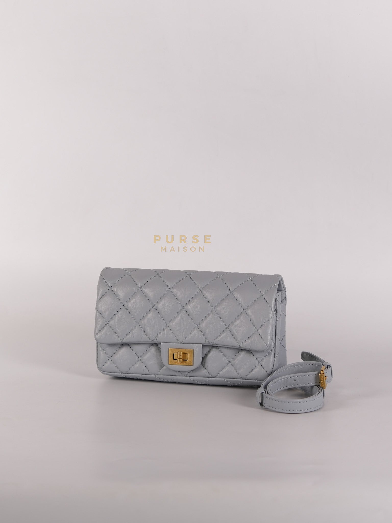 Mini Reissue Bum Bag in Distressed Calfskin Leather and Aged Gold Hardware Series 27 | Purse Maison Luxury Bags Shop