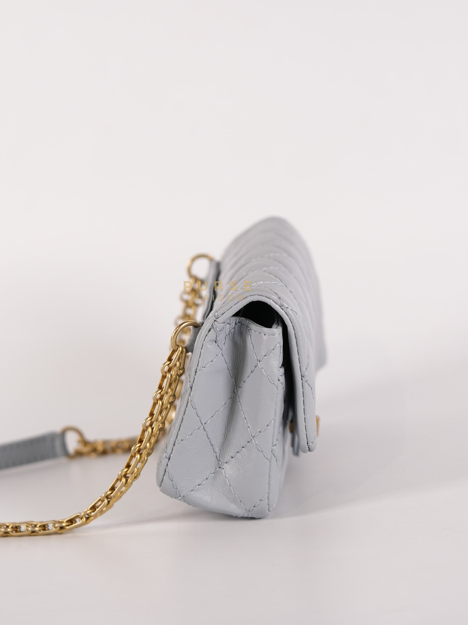 Mini Reissue Bum Bag in Distressed Calfskin Leather and Aged Gold Hardware Series 27 | Purse Maison Luxury Bags Shop