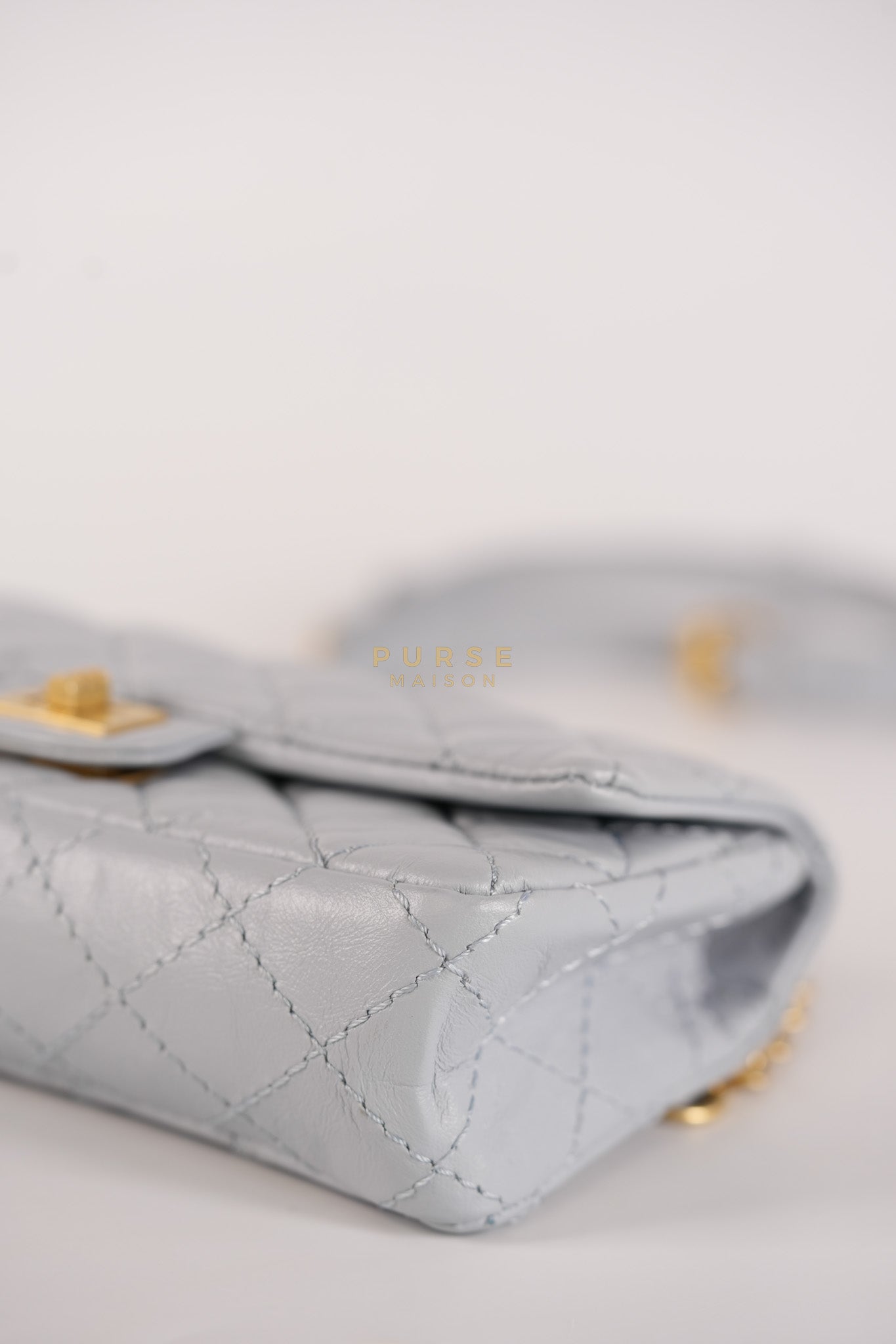 Mini Reissue Bum Bag in Distressed Calfskin Leather and Aged Gold Hardware Series 27 | Purse Maison Luxury Bags Shop