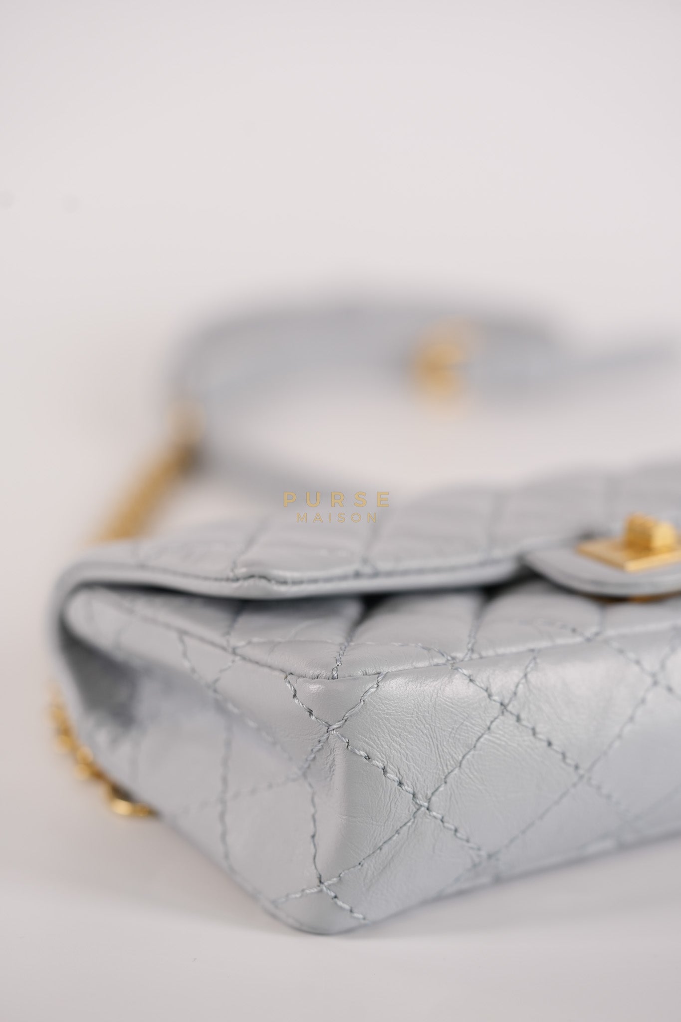 Mini Reissue Bum Bag in Distressed Calfskin Leather and Aged Gold Hardware Series 27 | Purse Maison Luxury Bags Shop
