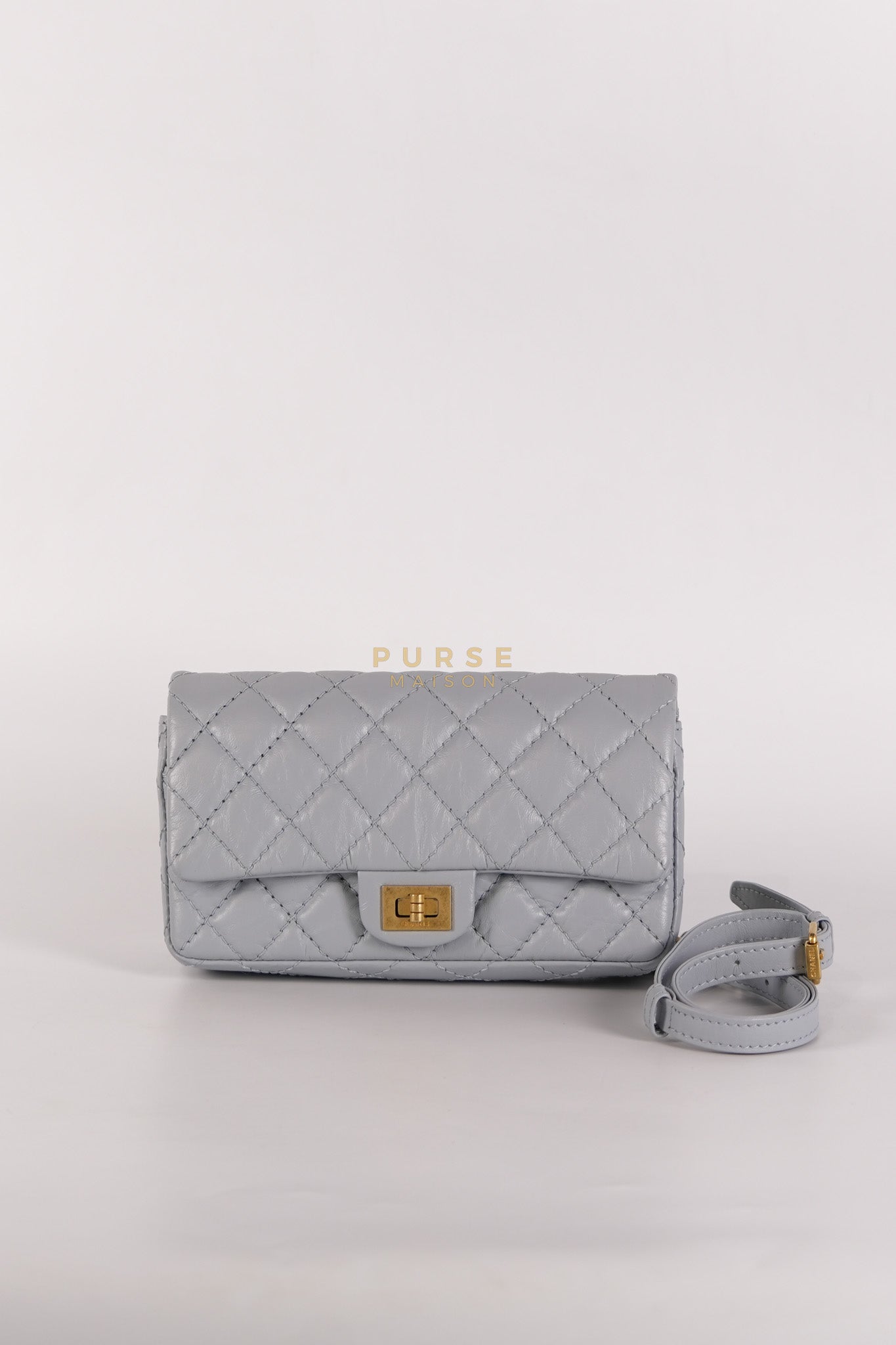 Mini Reissue Bum Bag in Distressed Calfskin Leather and Aged Gold Hardware Series 27 | Purse Maison Luxury Bags Shop