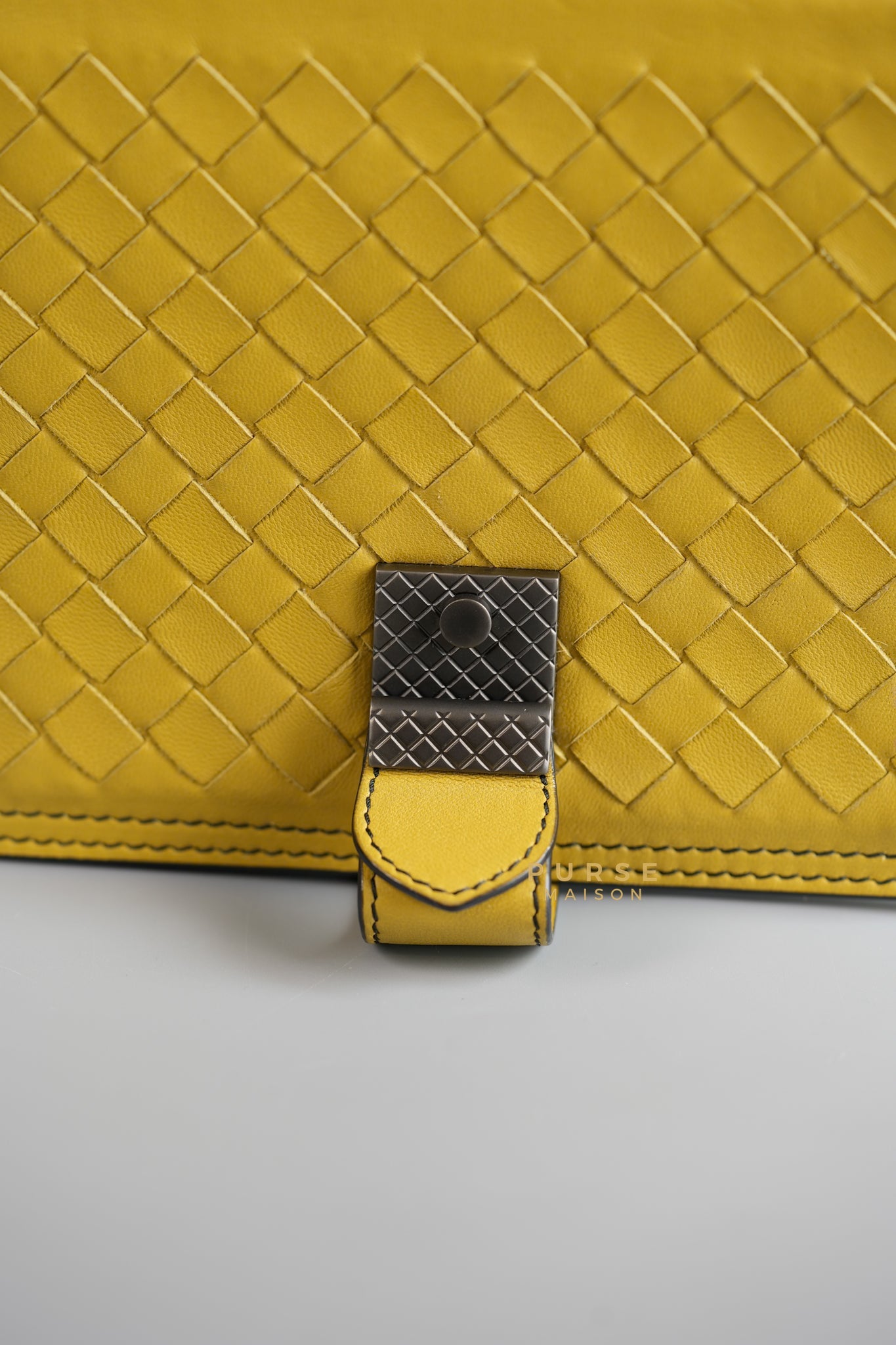 Mini Runway in Yellow Intrecciato Leather Shoulder Bag | Purse Maison Luxury Bags Shop