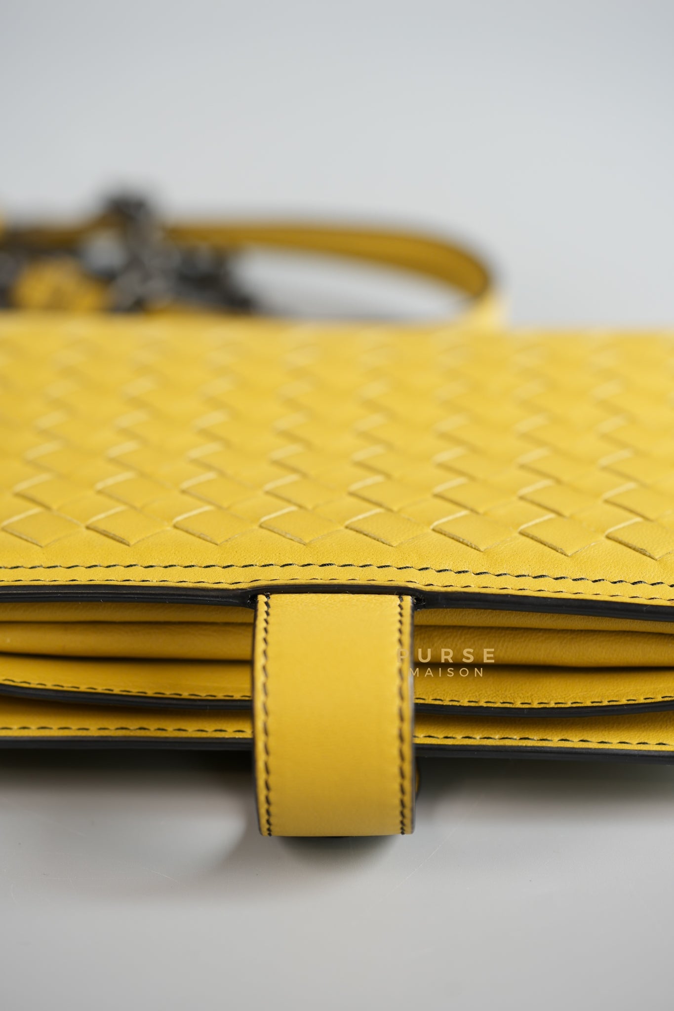 Mini Runway in Yellow Intrecciato Leather Shoulder Bag | Purse Maison Luxury Bags Shop