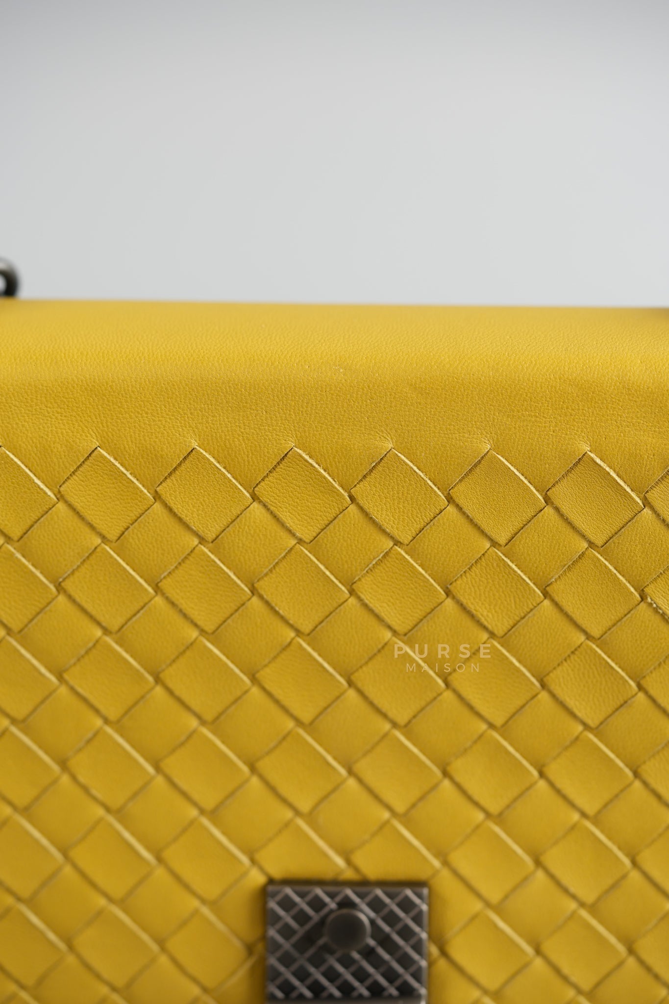 Mini Runway in Yellow Intrecciato Leather Shoulder Bag | Purse Maison Luxury Bags Shop