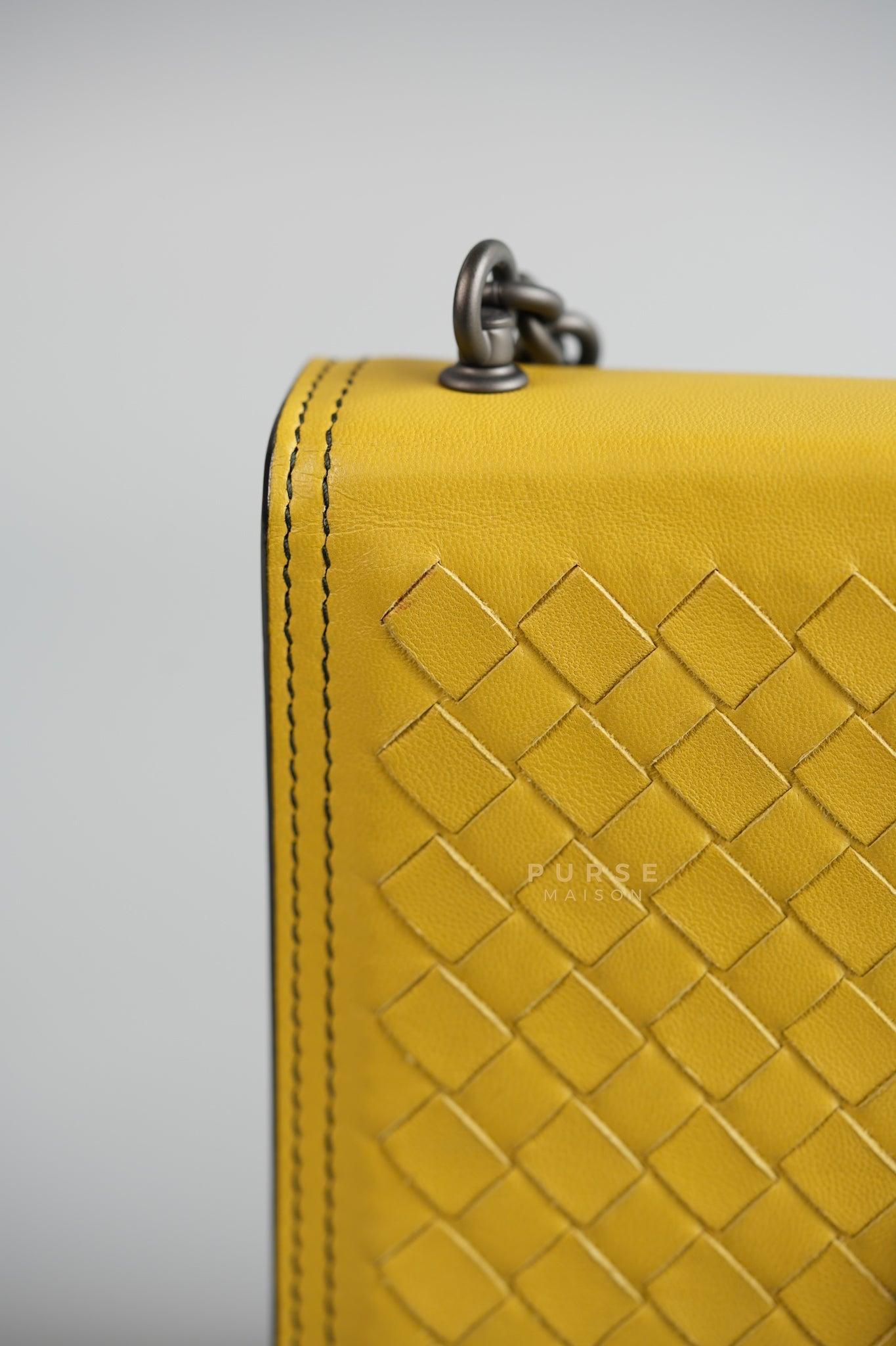 Mini Runway in Yellow Intrecciato Leather Shoulder Bag | Purse Maison Luxury Bags Shop