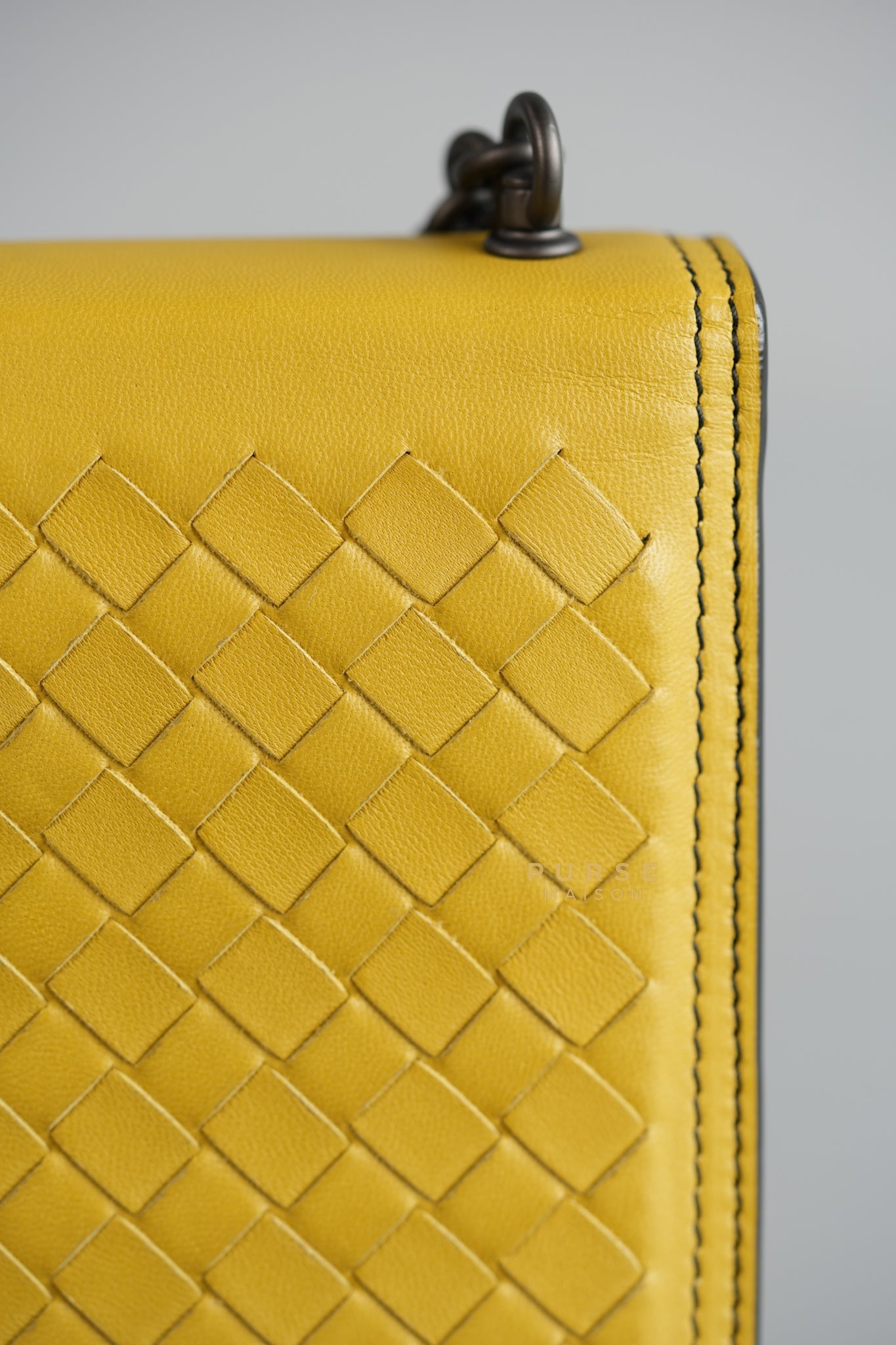 Mini Runway in Yellow Intrecciato Leather Shoulder Bag | Purse Maison Luxury Bags Shop