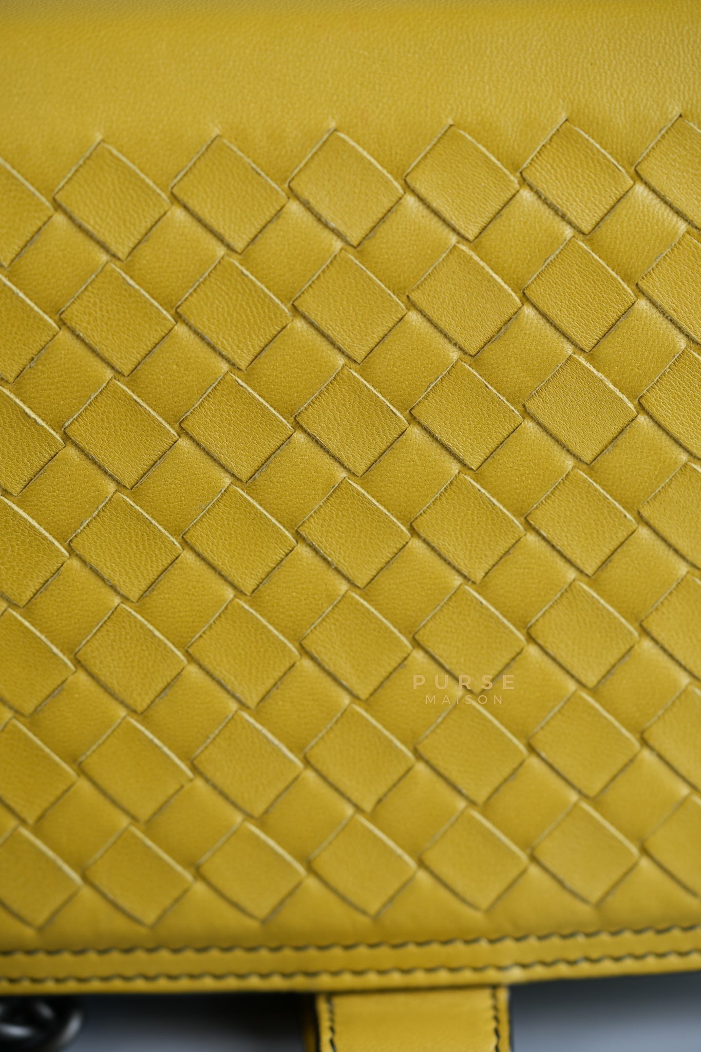 Mini Runway in Yellow Intrecciato Leather Shoulder Bag | Purse Maison Luxury Bags Shop