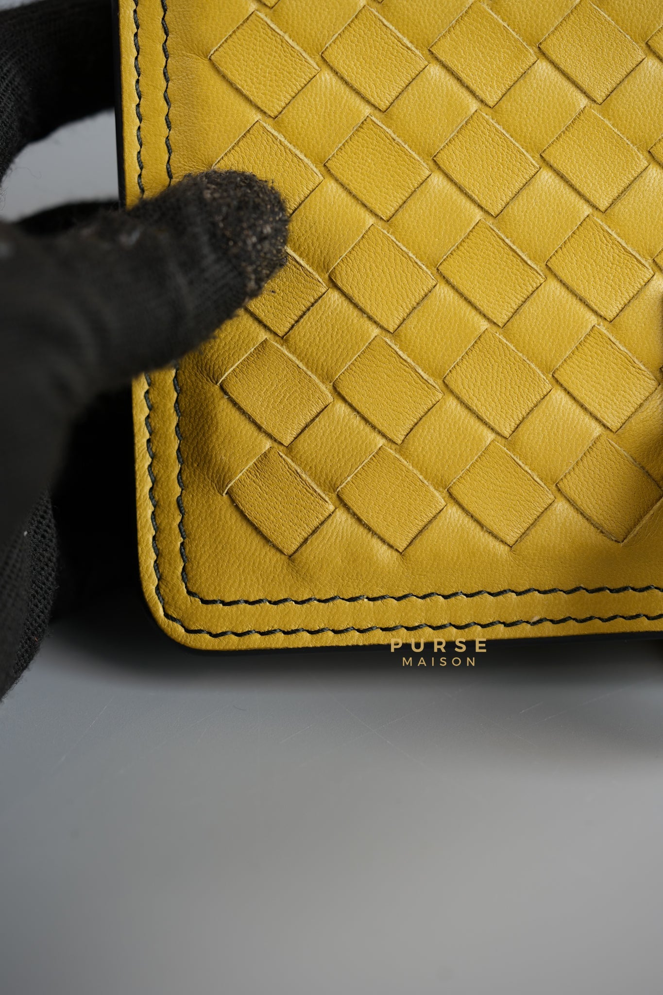 Mini Runway in Yellow Intrecciato Leather Shoulder Bag | Purse Maison Luxury Bags Shop