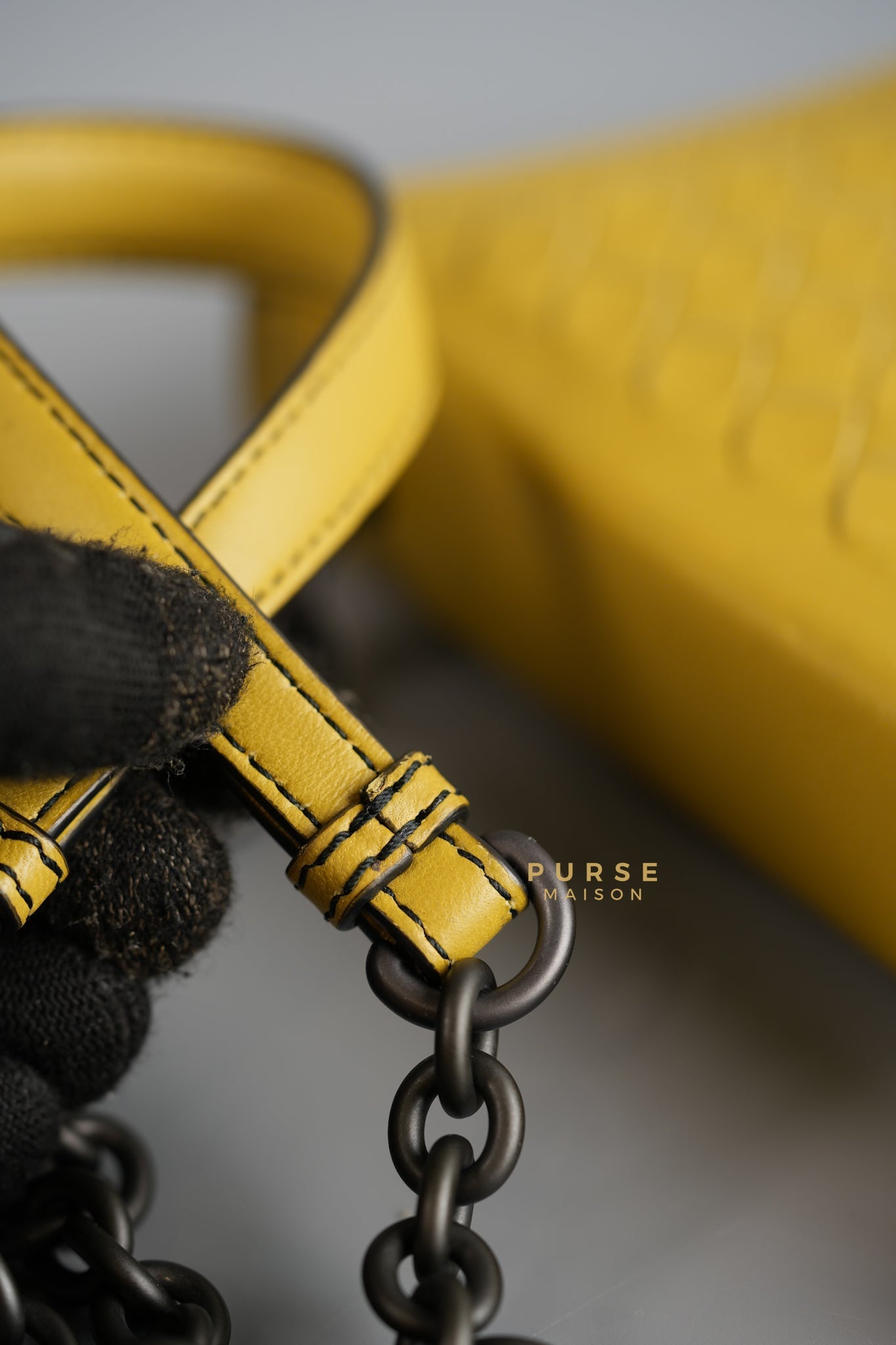 Mini Runway in Yellow Intrecciato Leather Shoulder Bag | Purse Maison Luxury Bags Shop