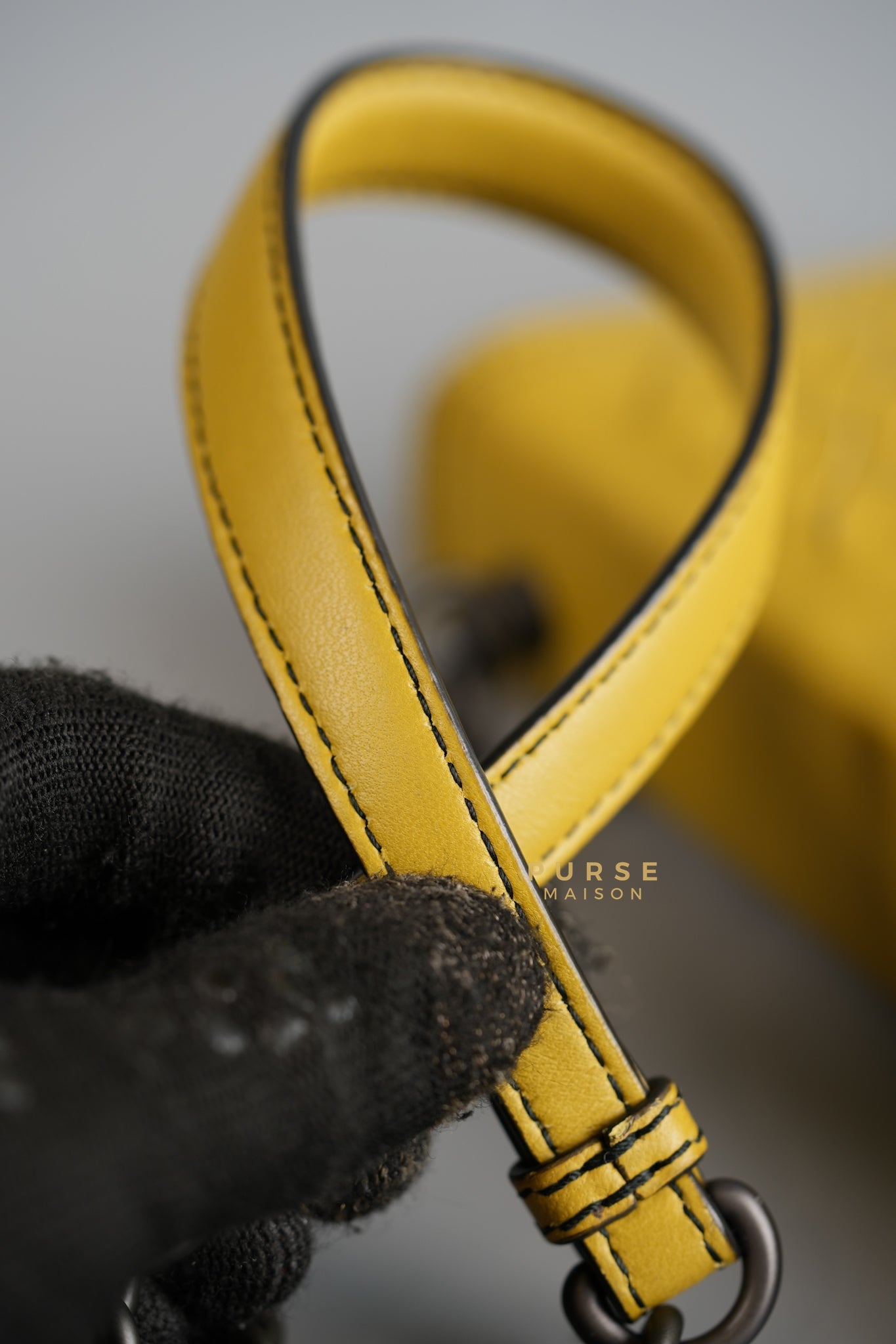 Mini Runway in Yellow Intrecciato Leather Shoulder Bag | Purse Maison Luxury Bags Shop