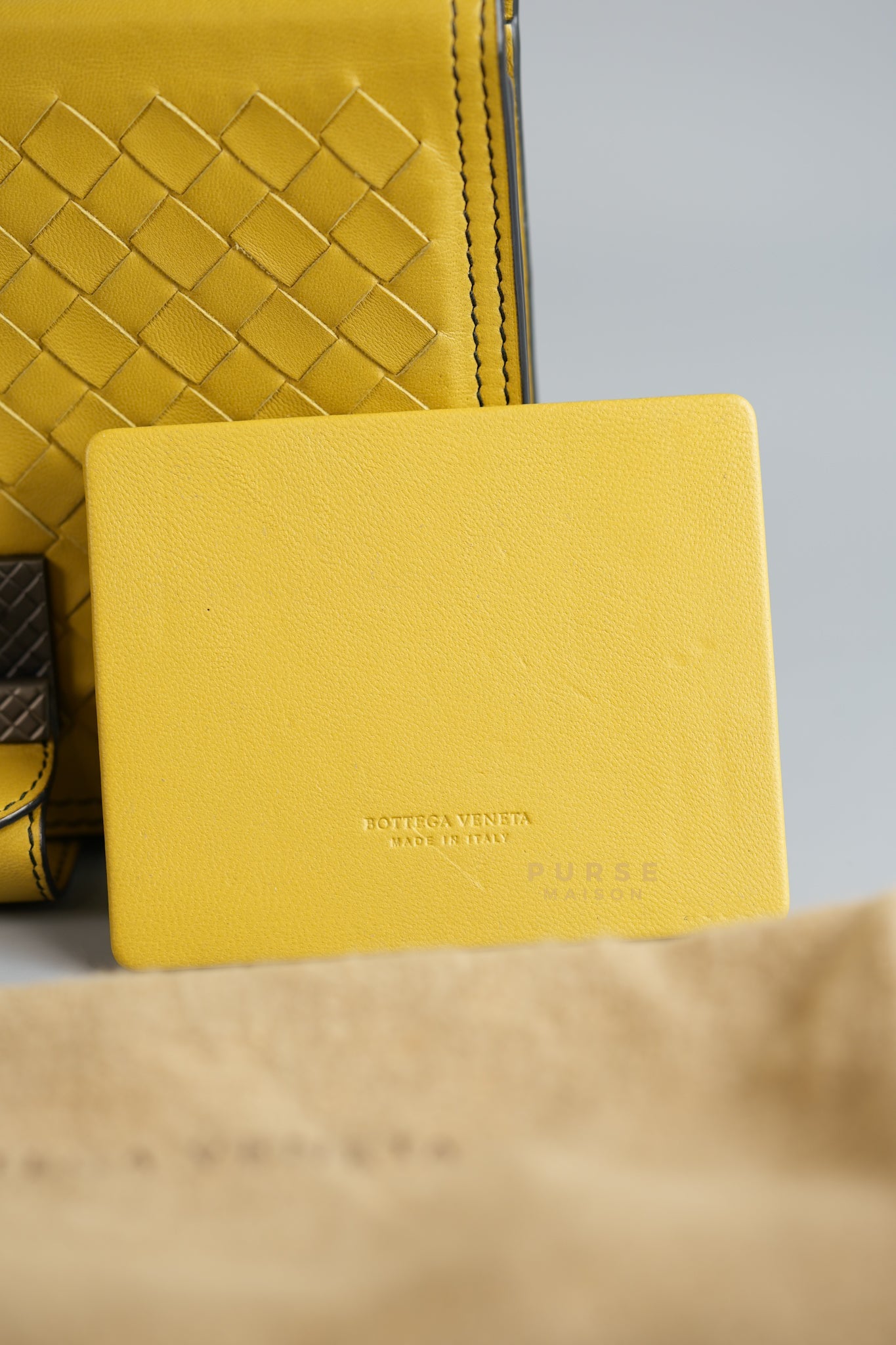 Mini Runway in Yellow Intrecciato Leather Shoulder Bag | Purse Maison Luxury Bags Shop