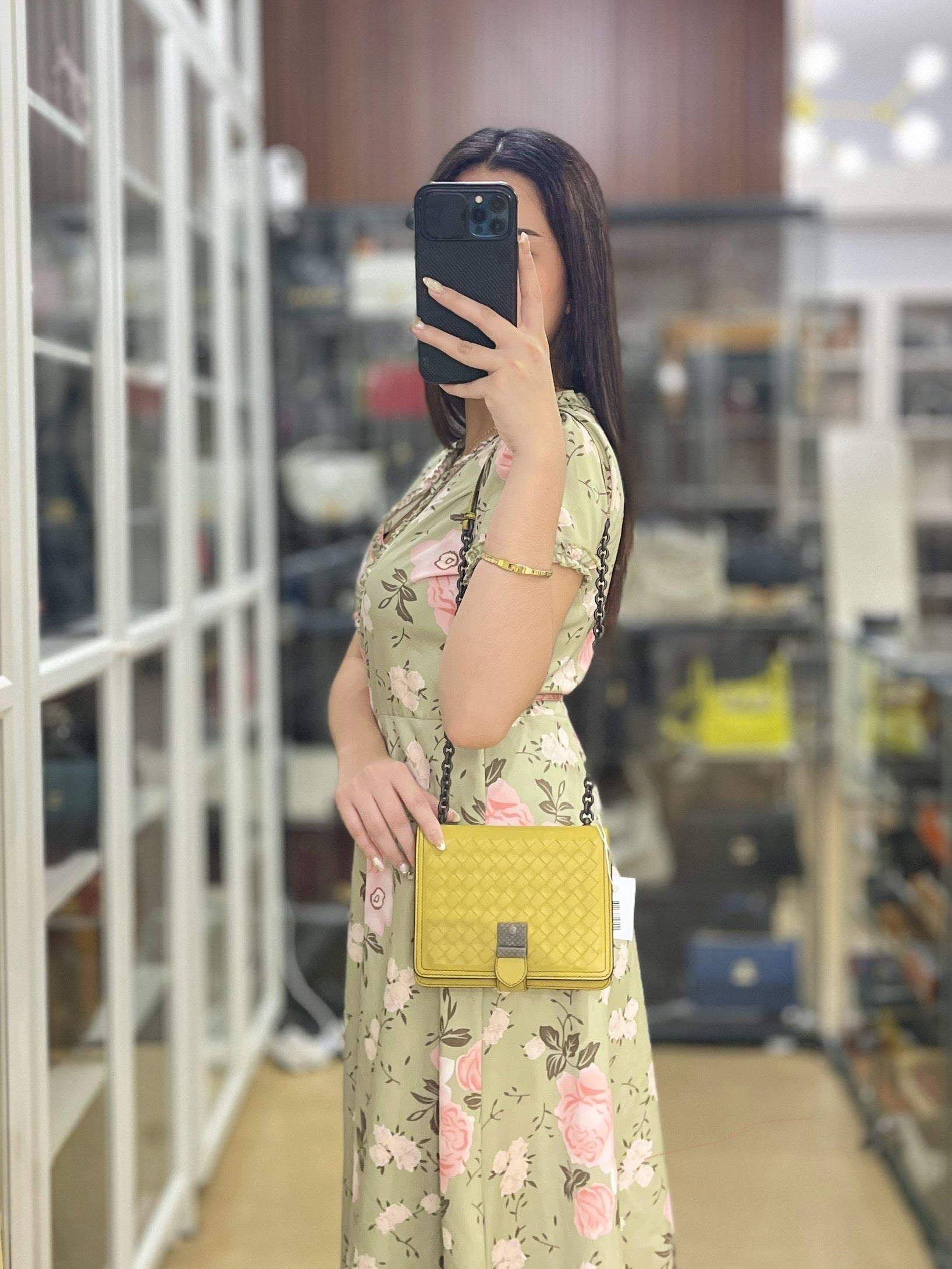 Mini Runway in Yellow Intrecciato Leather Shoulder Bag | Purse Maison Luxury Bags Shop