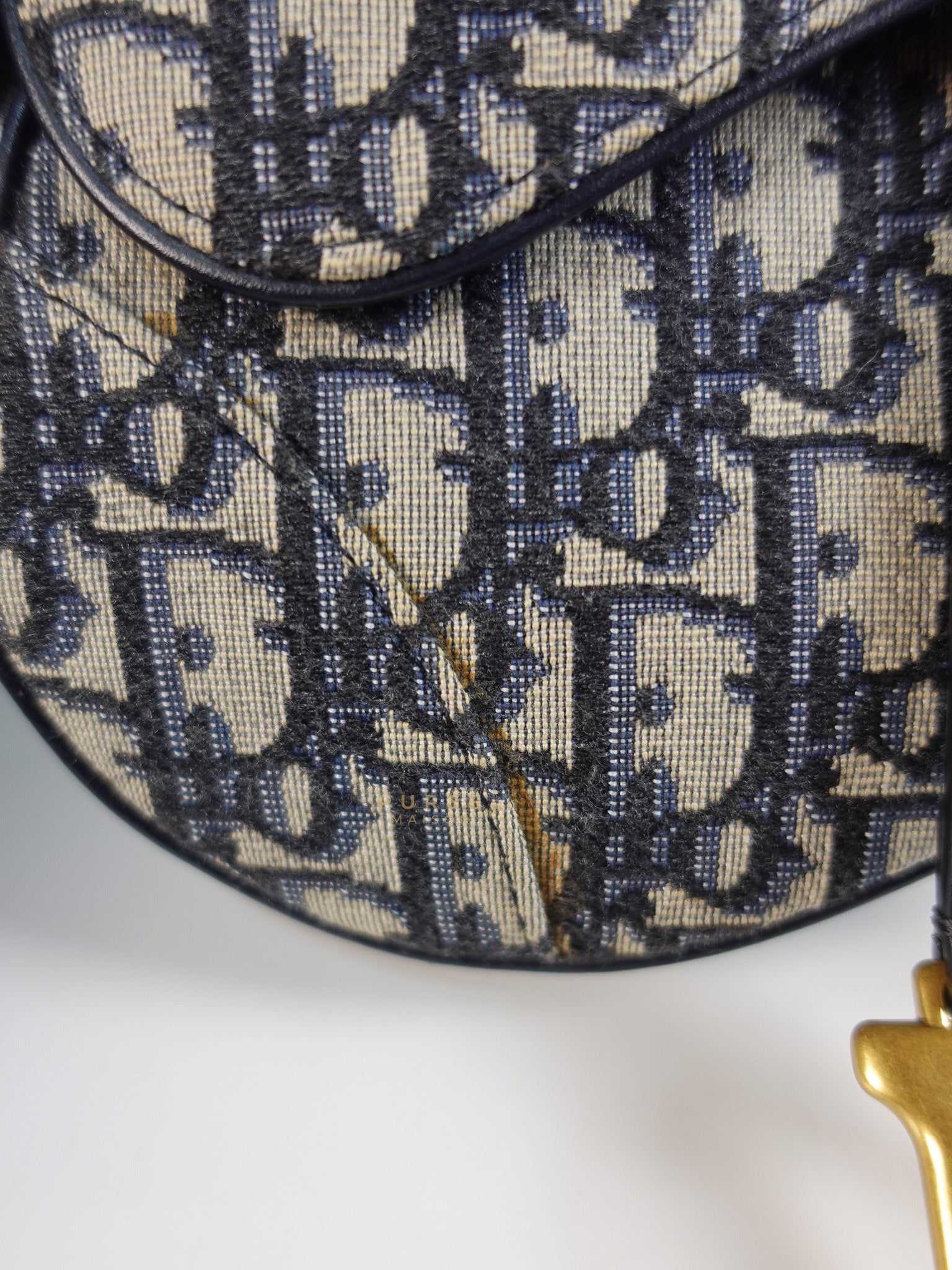 Mini Saddle Bag in Oblique Jacquard Canvas | Purse Maison Luxury Bags Shop