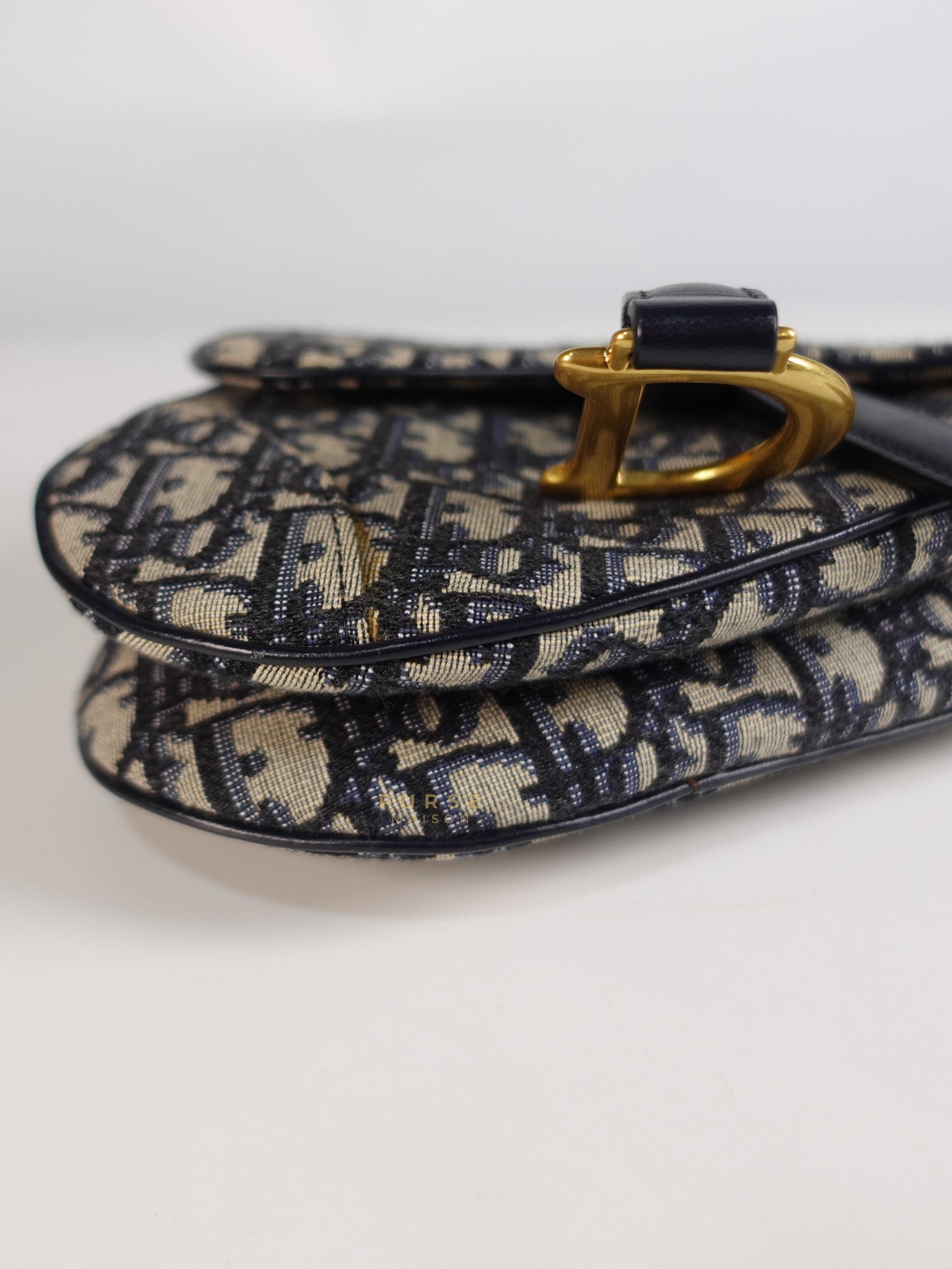 Mini Saddle Bag in Oblique Jacquard Canvas | Purse Maison Luxury Bags Shop