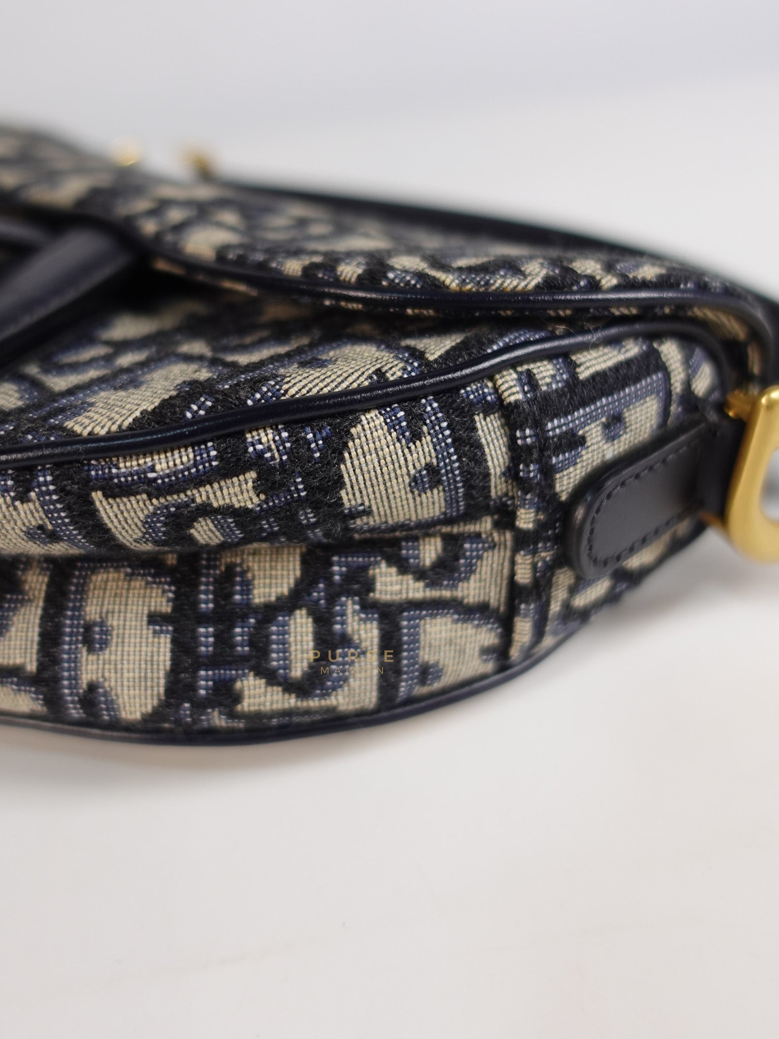 Mini Saddle Bag in Oblique Jacquard Canvas | Purse Maison Luxury Bags Shop