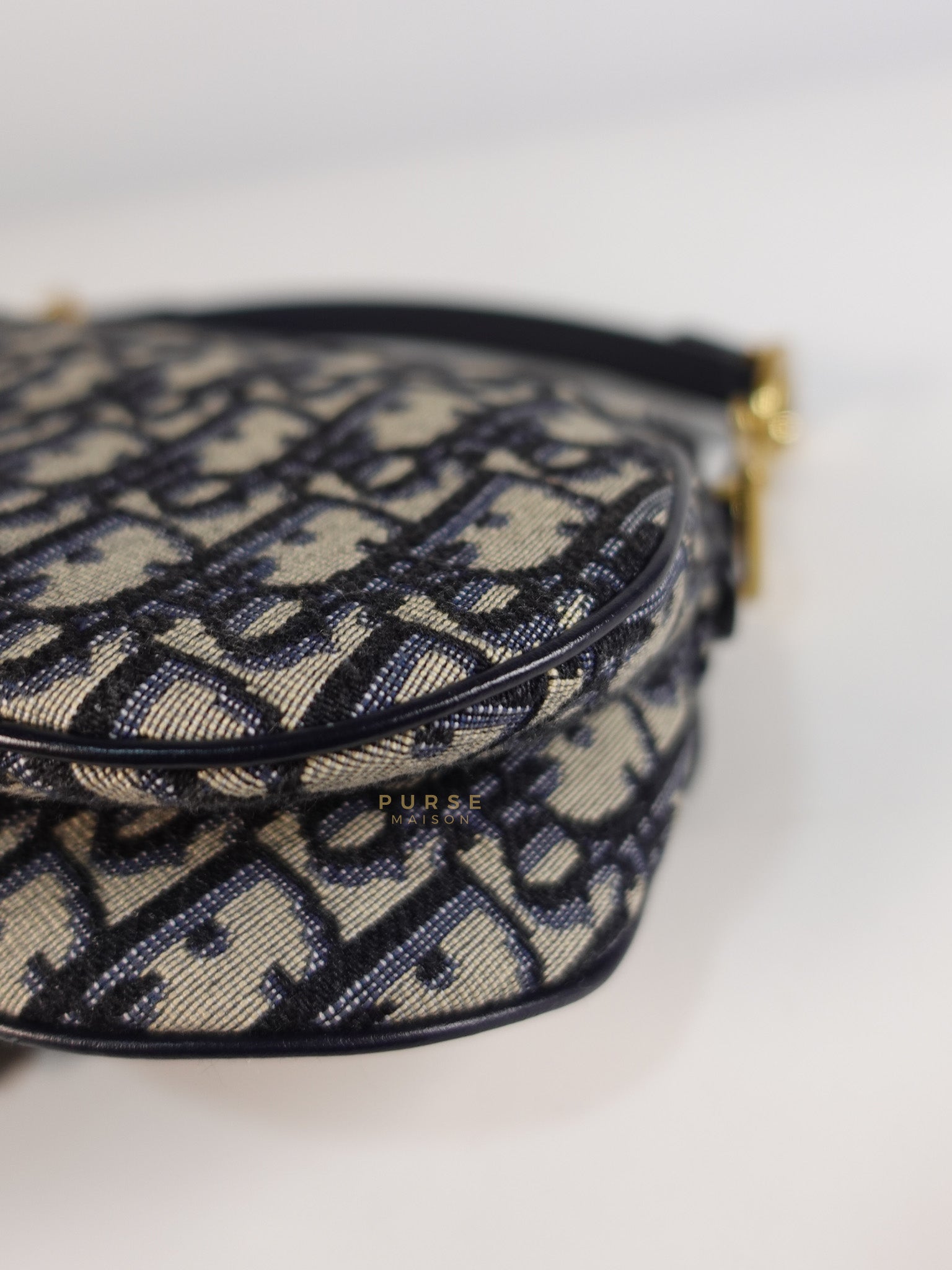 Mini Saddle Bag in Oblique Jacquard Canvas | Purse Maison Luxury Bags Shop