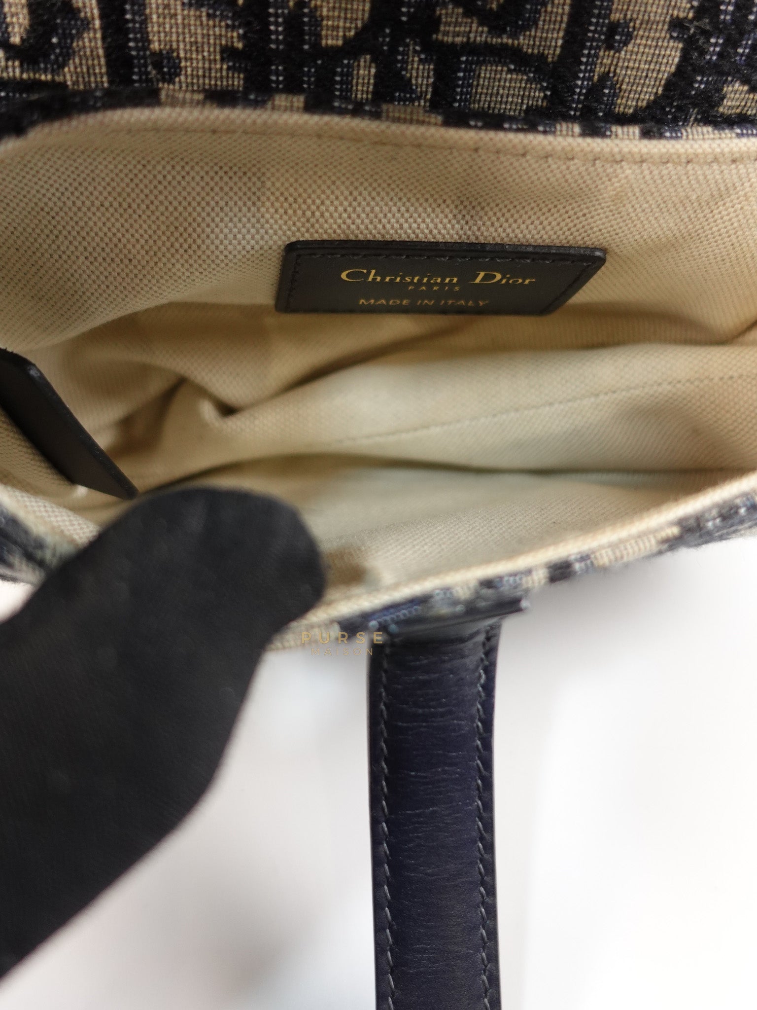 Mini Saddle Bag in Oblique Jacquard Canvas | Purse Maison Luxury Bags Shop