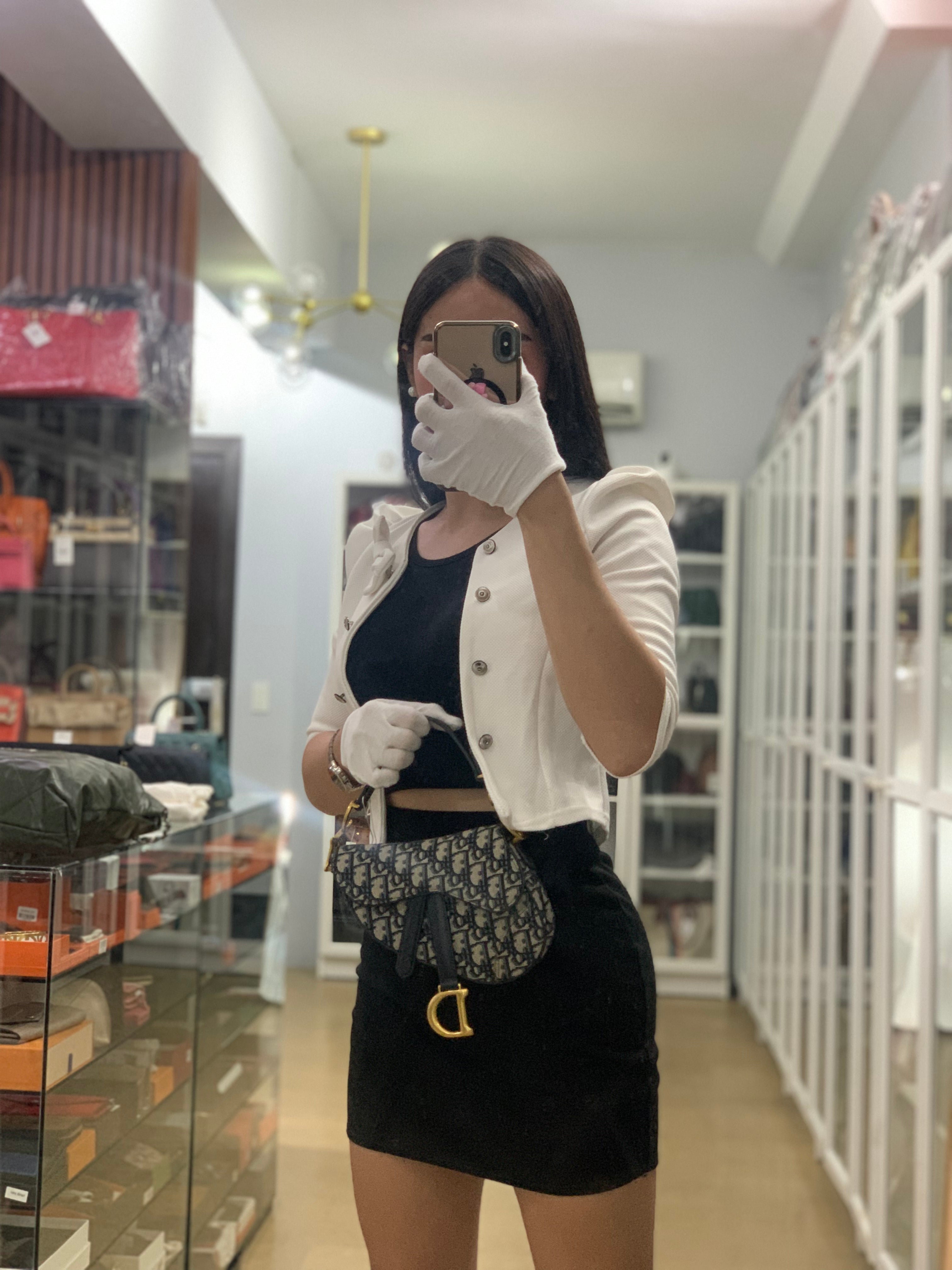 Mini Saddle Bag in Oblique Jacquard Canvas | Purse Maison Luxury Bags Shop