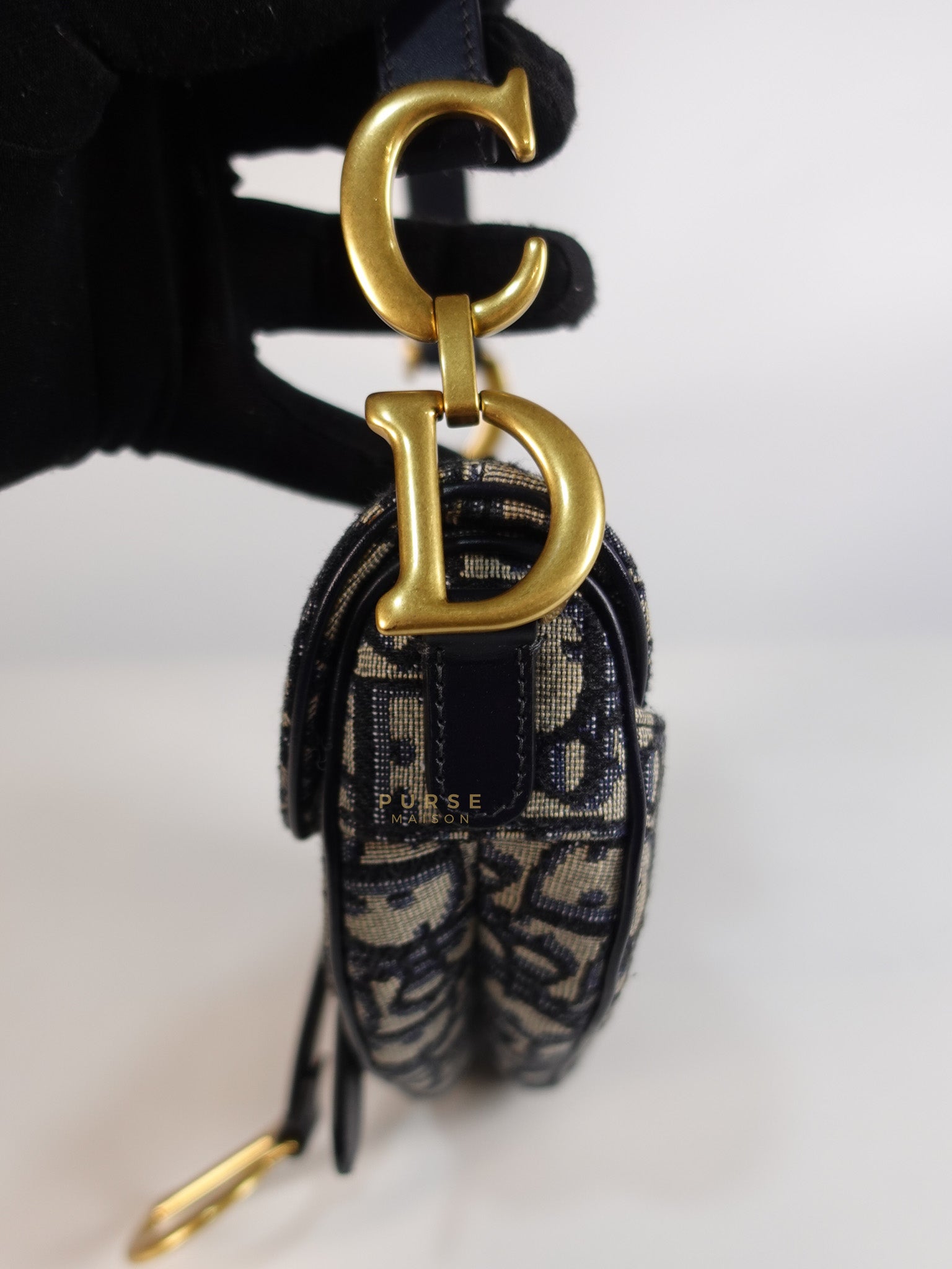 Mini Saddle Bag in Oblique Jacquard Canvas | Purse Maison Luxury Bags Shop