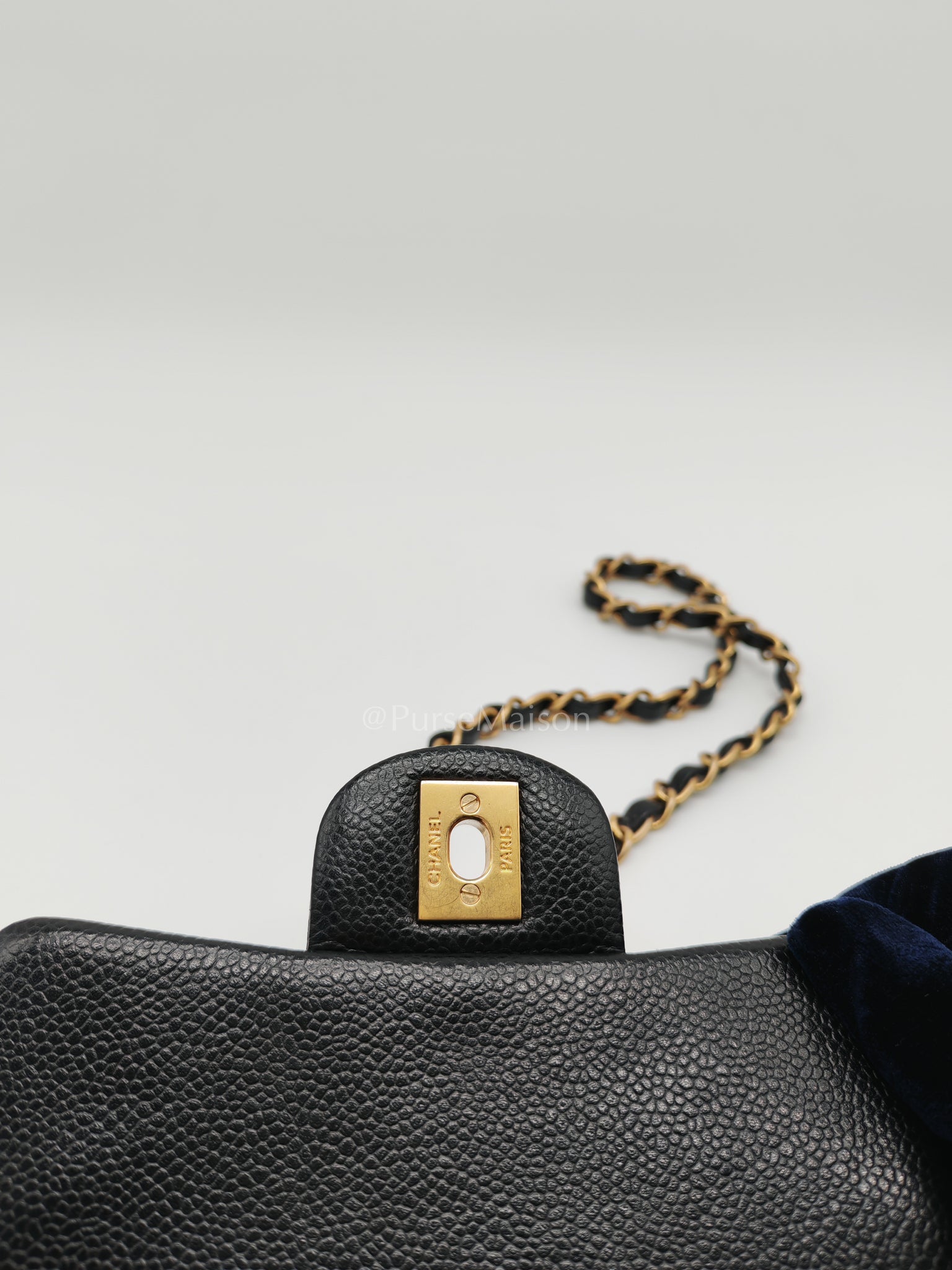Mini Square Black in Quilted Caviar Leather and Aged Gold Hardware Series 21 | Purse Maison Luxury Bags Shop
