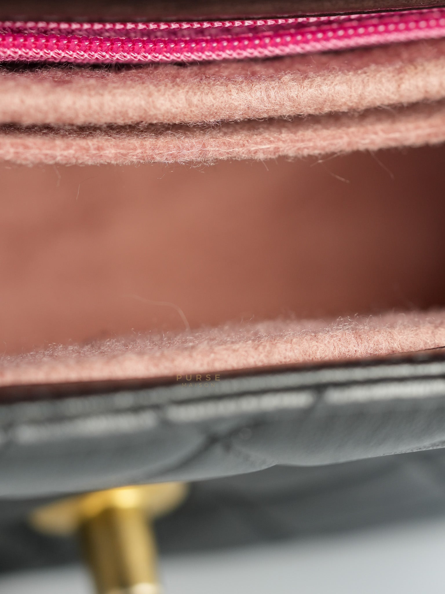 Mini Square Flap Samba Pearl in Lambskin and Aged Gold Hardware Series 31 | Purse Maison Luxury Bags Shop