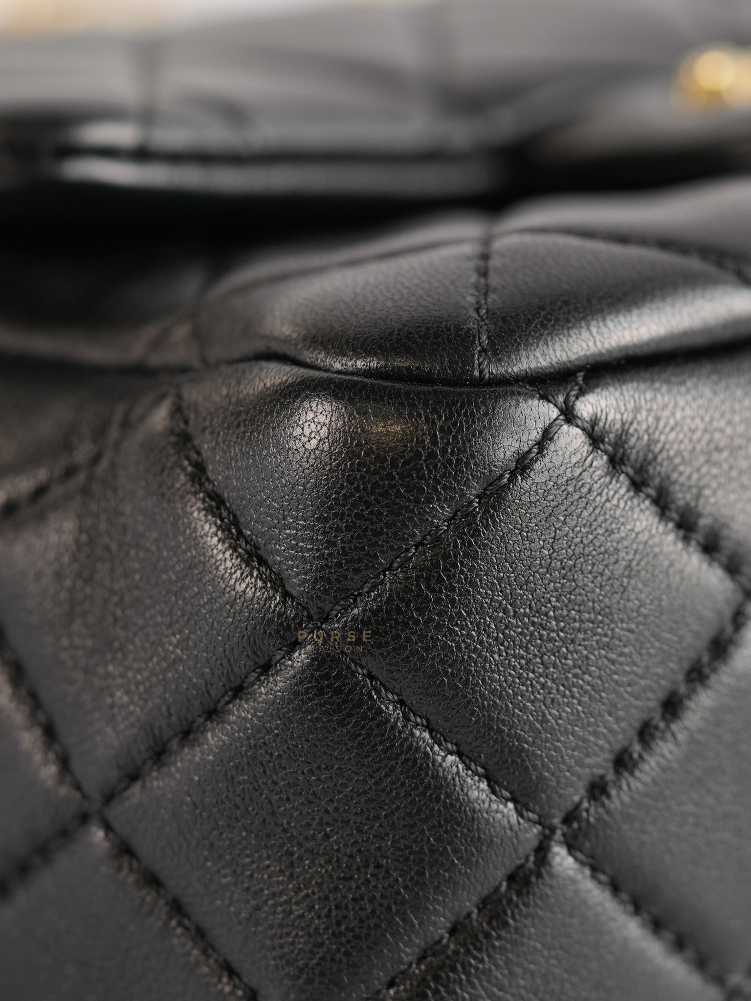 Mini Square Flap Samba Pearl in Lambskin and Aged Gold Hardware Series 31 | Purse Maison Luxury Bags Shop
