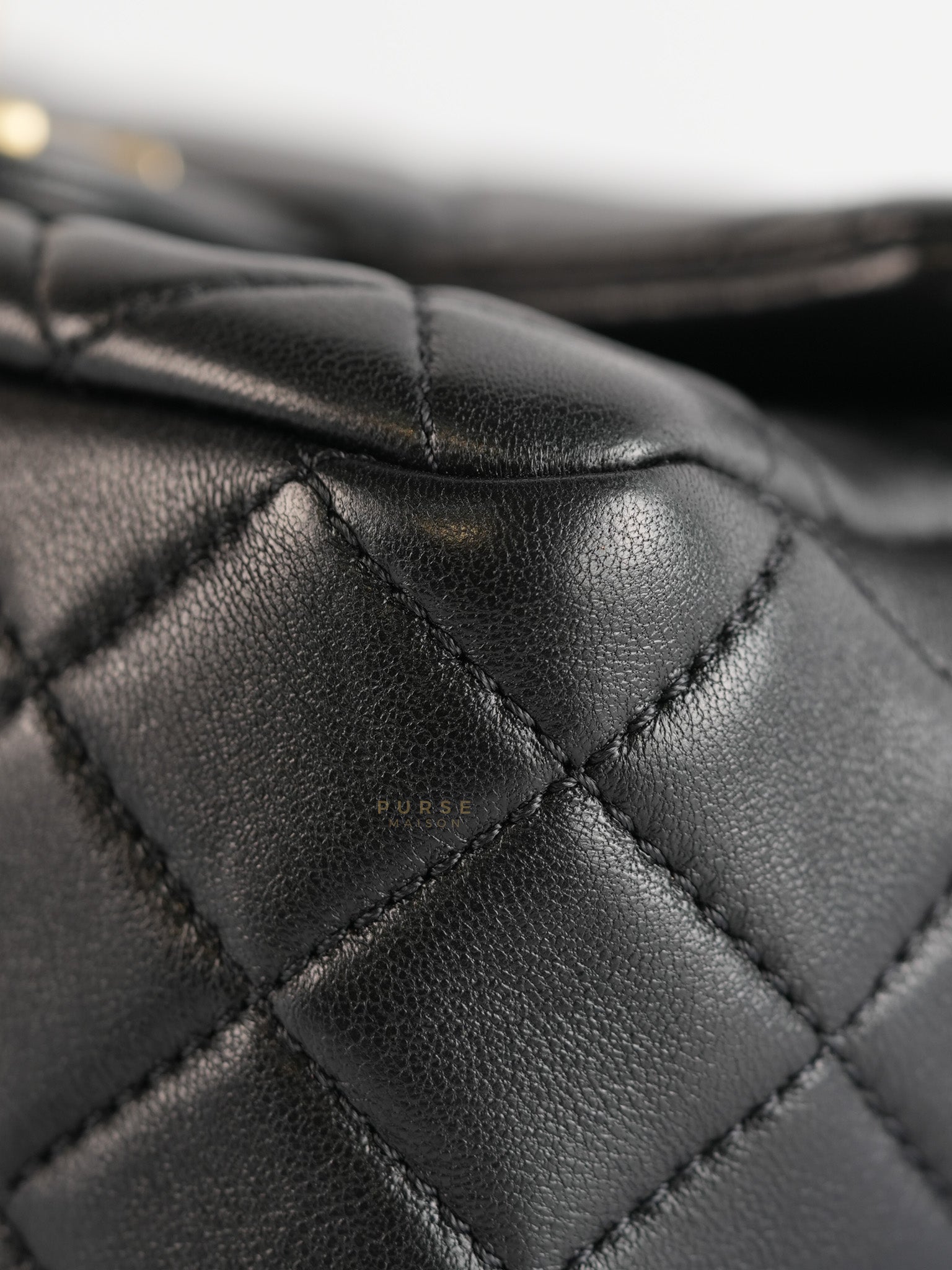 Mini Square Flap Samba Pearl in Lambskin and Aged Gold Hardware Series 31 | Purse Maison Luxury Bags Shop