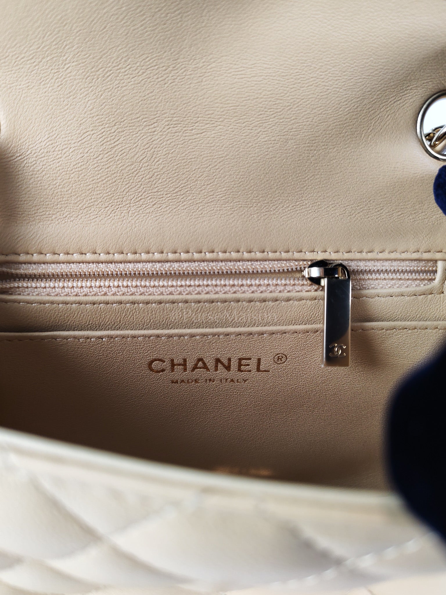 Mini Square in Beige Lambskin Leather and Light Gold Hardware(Microchip) | Purse Maison Luxury Bags Shop