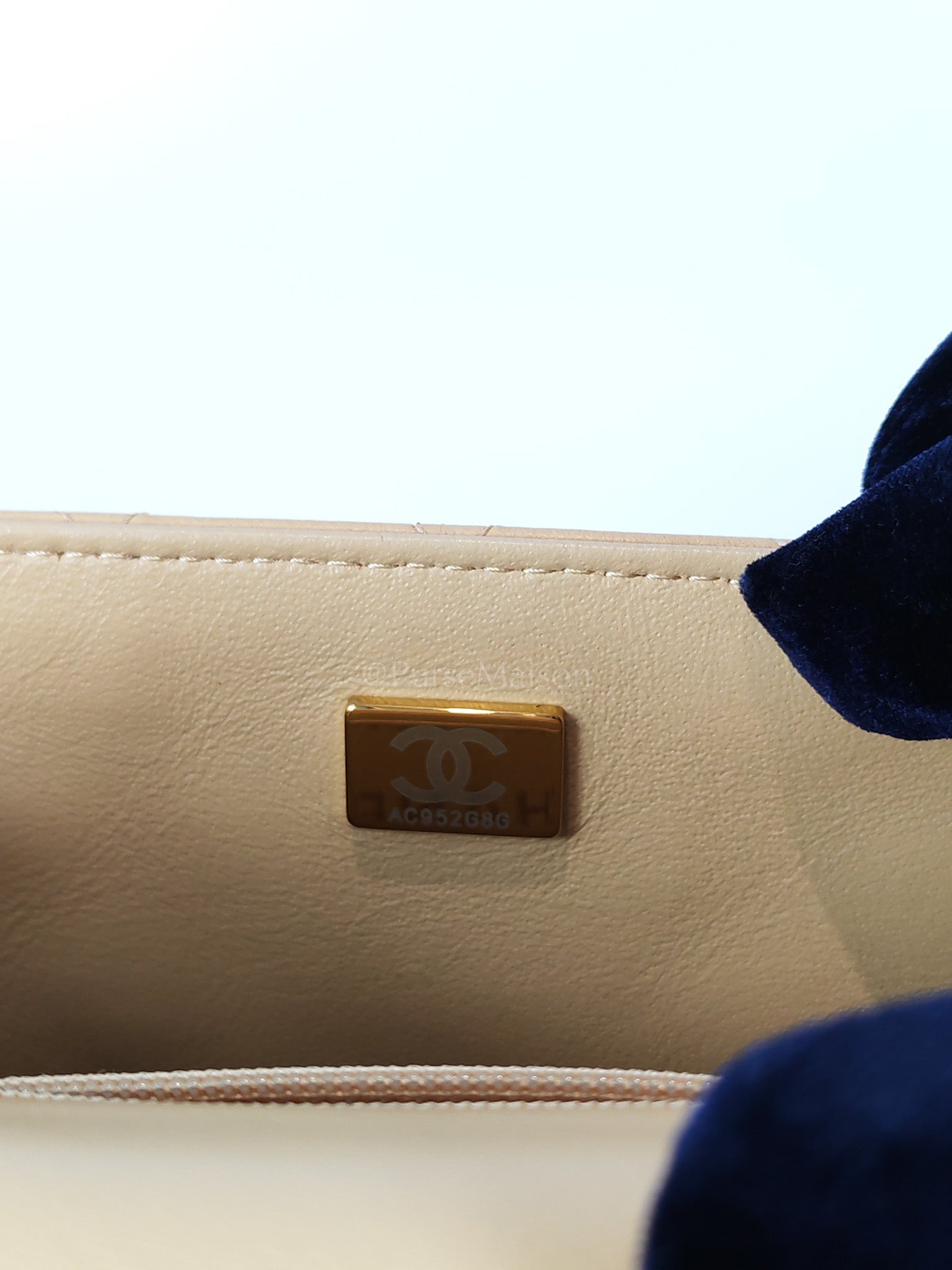 Mini Square in Beige Lambskin Leather and Light Gold Hardware(Microchip) | Purse Maison Luxury Bags Shop