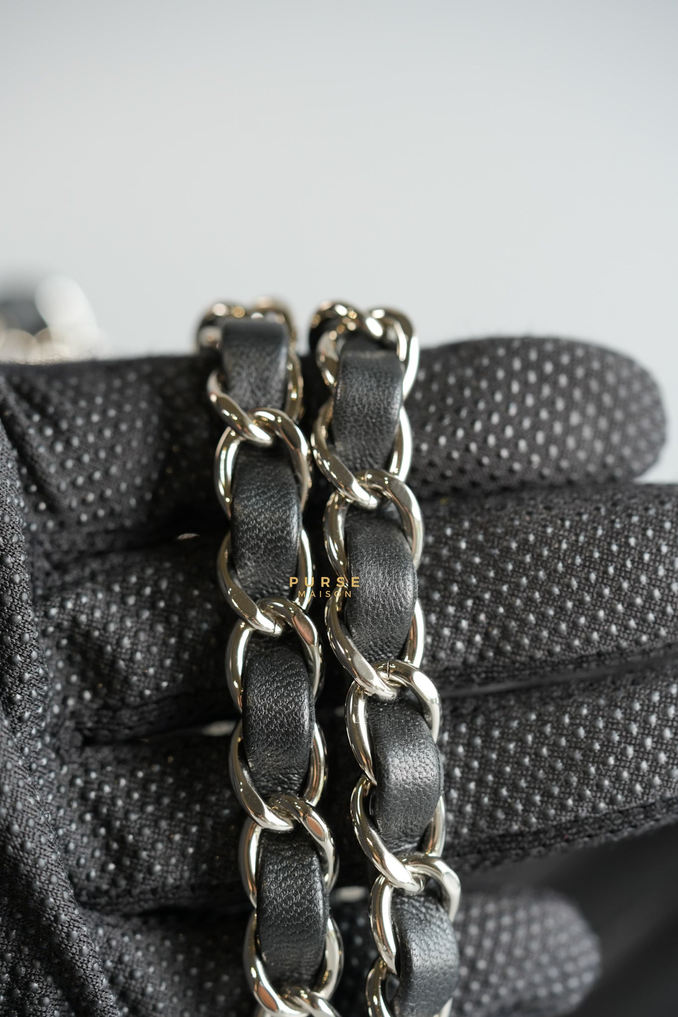 Mini Square in Black Lambskin Leather and Silver Hardware Series 30 | Purse Maison Luxury Bags Shop