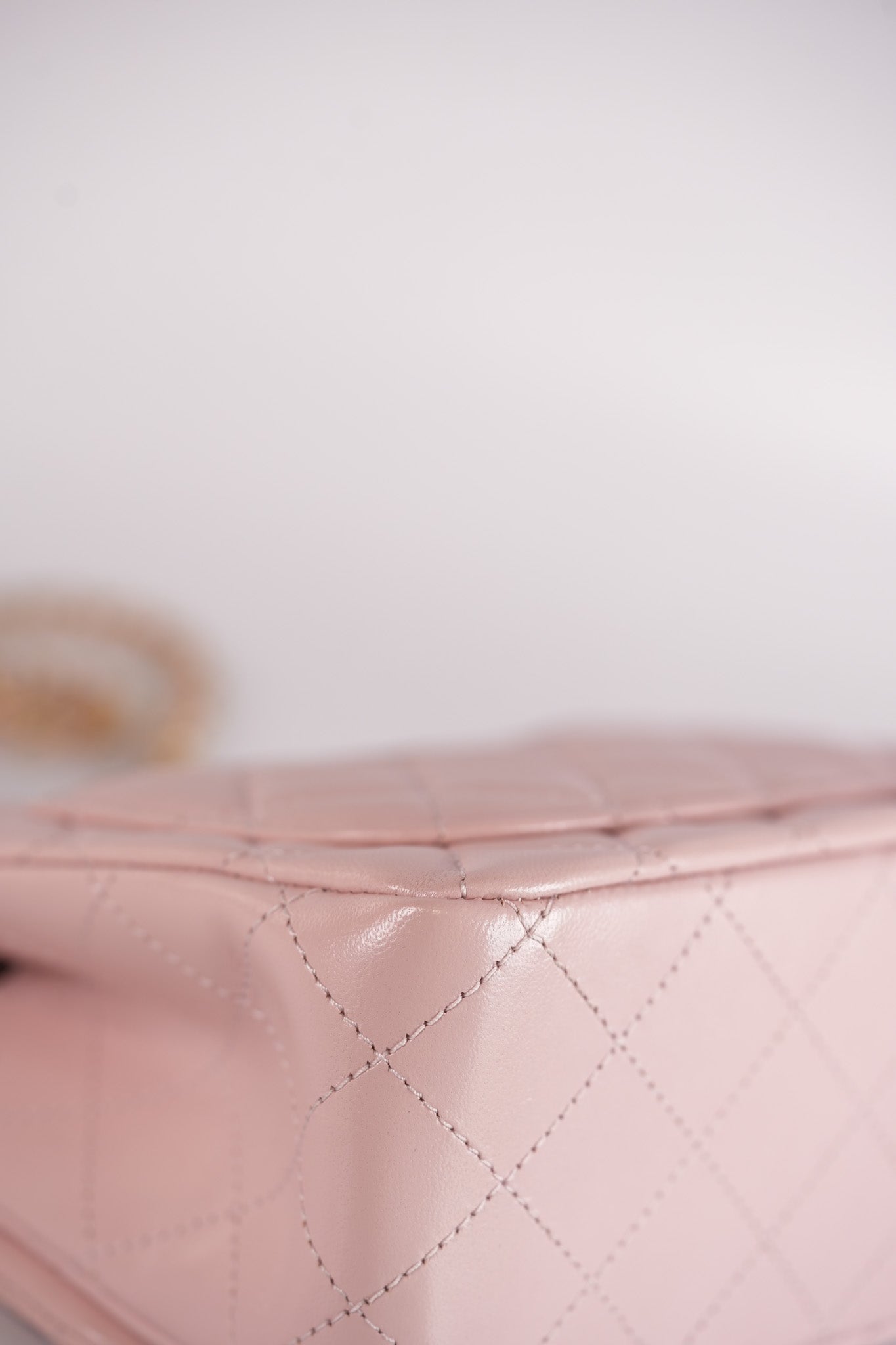 Mini Square Pearl Crush in Sakura Pink Lambskin Leather and Aged Gold Hardware (Microchip) | Purse Maison Luxury Bags Shop