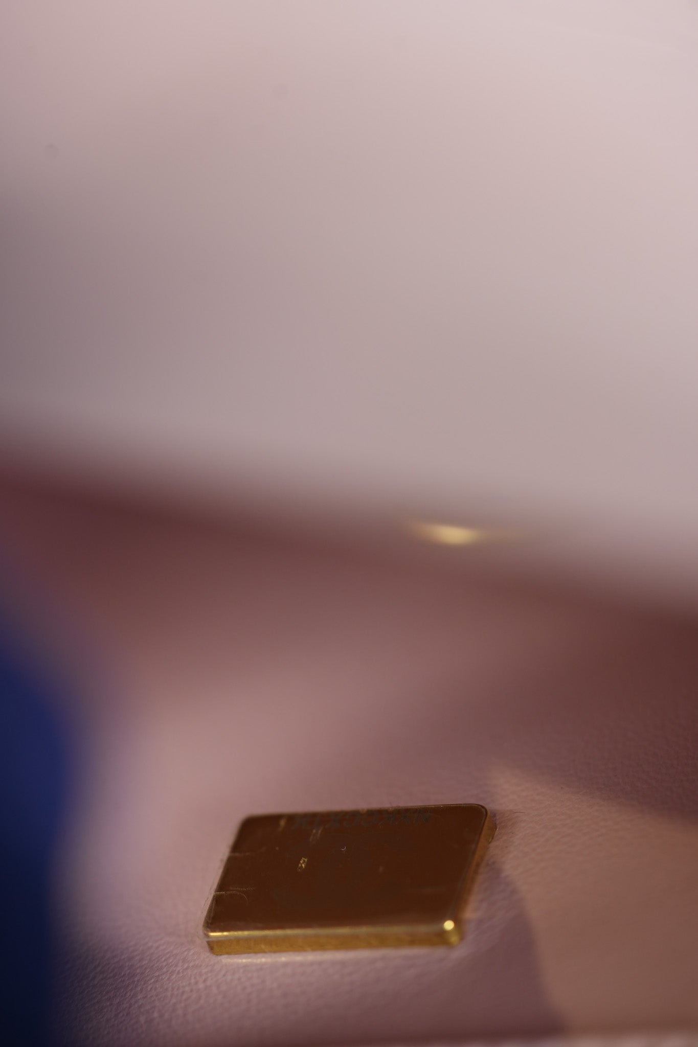 Mini Square Pearl Crush in Sakura Pink Lambskin Leather and Aged Gold Hardware (Microchip) | Purse Maison Luxury Bags Shop