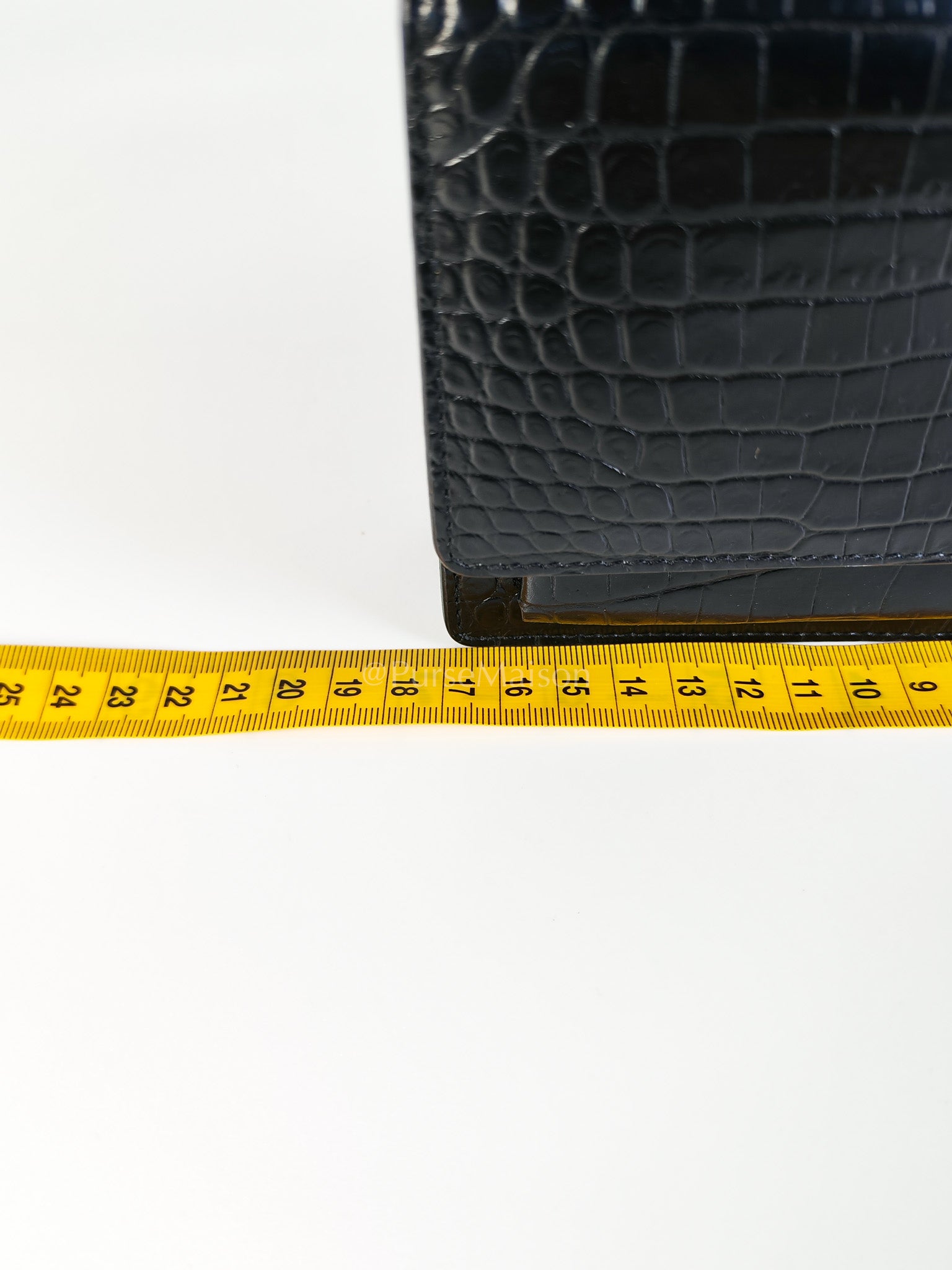 Mini Sunset Black Croc Embossed Chain Strap | Purse Maison Luxury Bags Shop