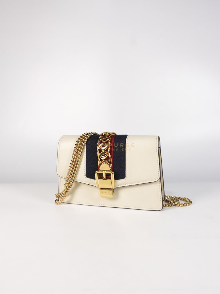 Mini Sylvie in Off White Smooth Calfskin Leather | Purse Maison Luxury Bags Shop