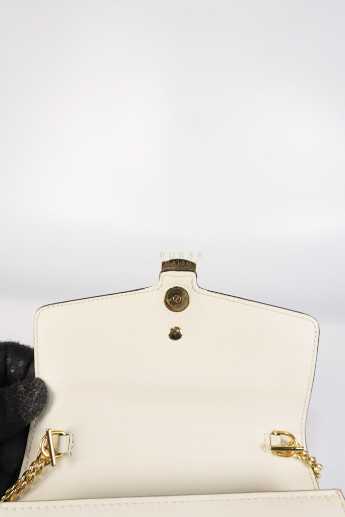 Mini Sylvie in Off White Smooth Calfskin Leather | Purse Maison Luxury Bags Shop