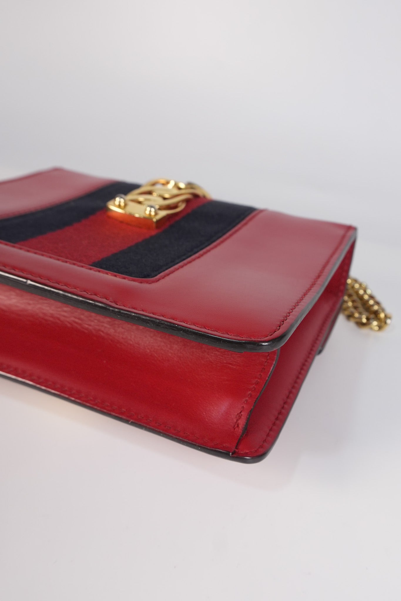 Mini Sylvie Shoulder Bag in Red Calfskin Leather & Gold Hardware | Purse Maison Luxury Bags Shop