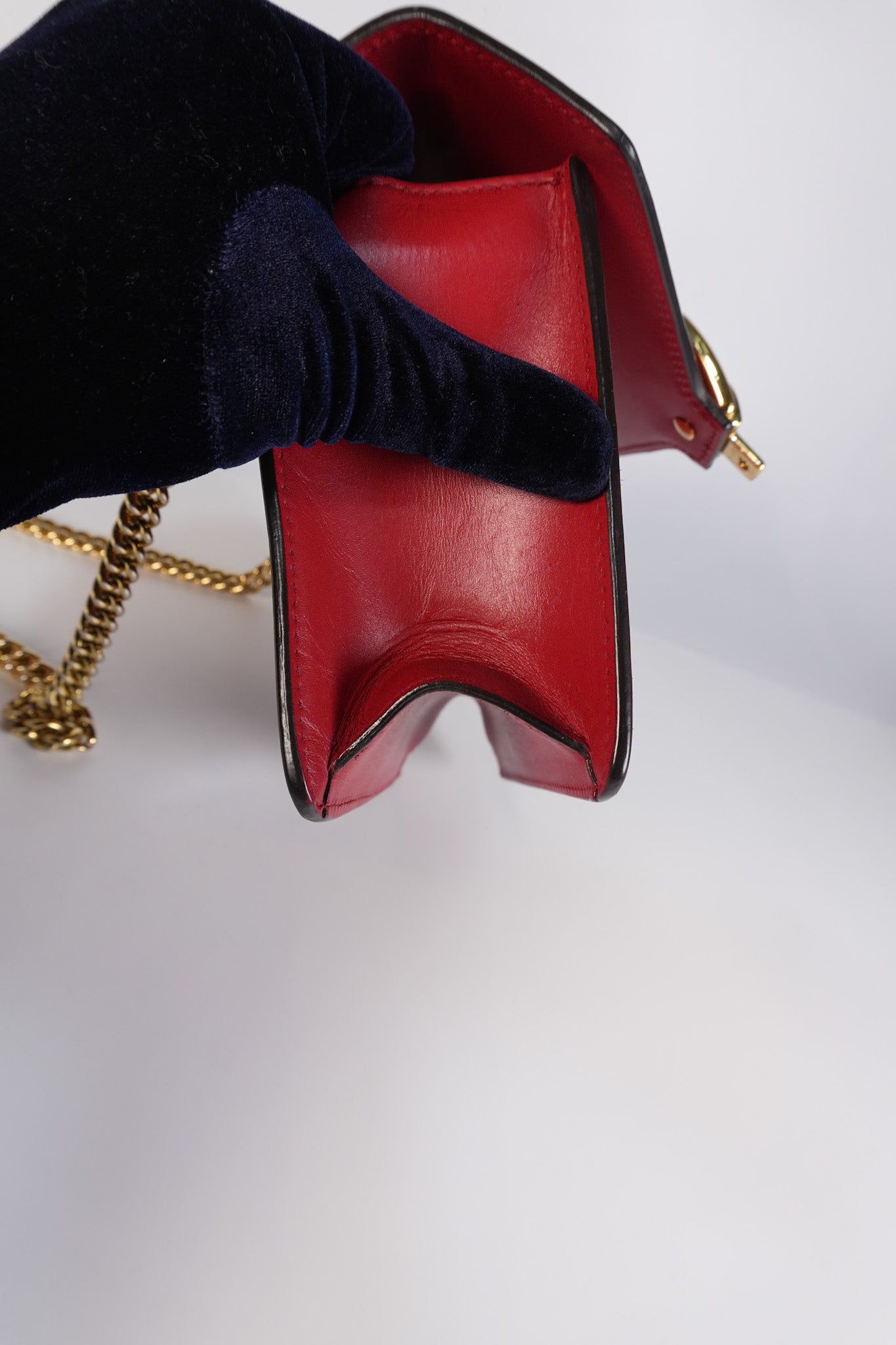 Mini Sylvie Shoulder Bag in Red Calfskin Leather & Gold Hardware | Purse Maison Luxury Bags Shop