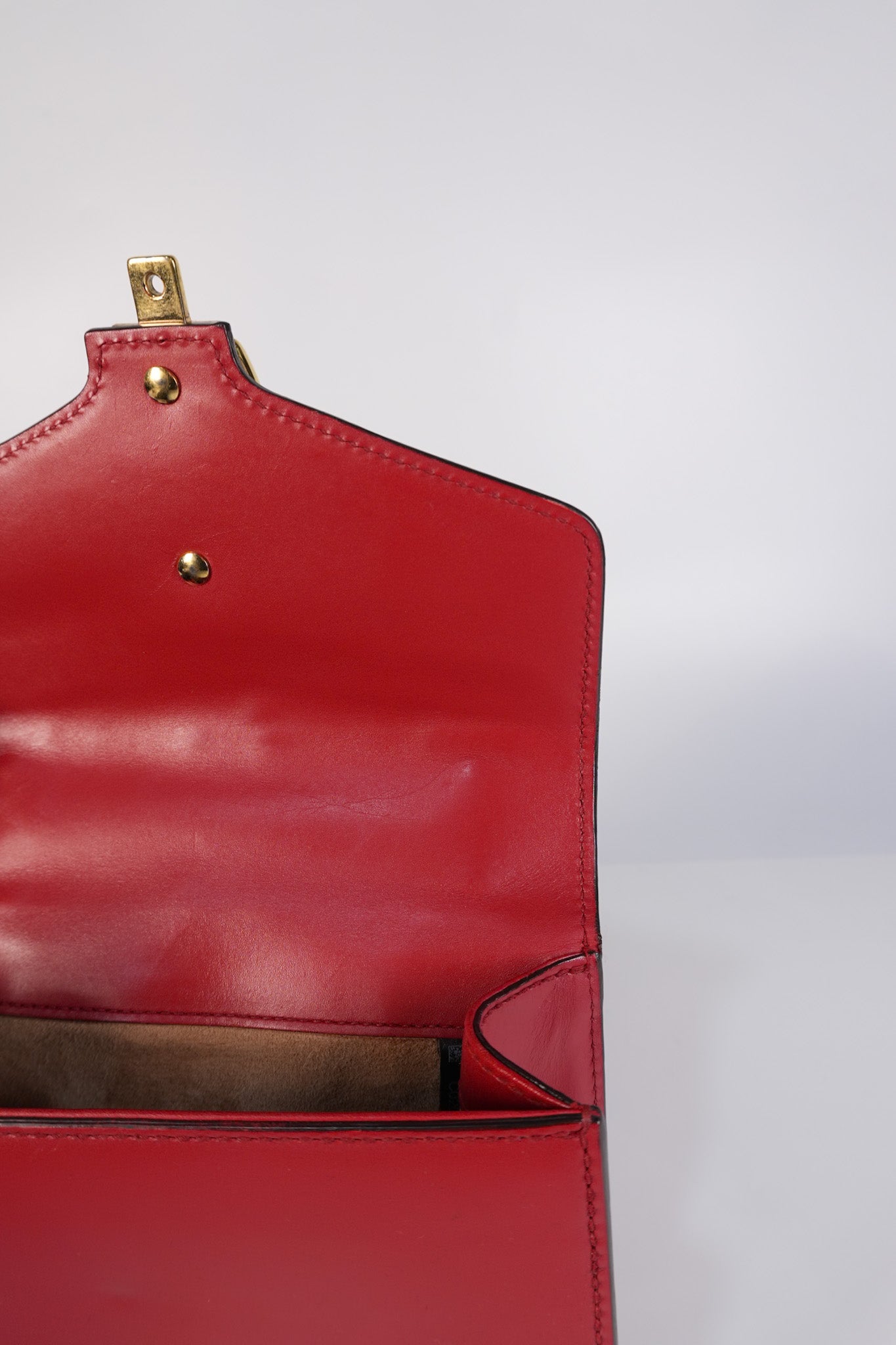 Mini Sylvie Shoulder Bag in Red Calfskin Leather & Gold Hardware | Purse Maison Luxury Bags Shop