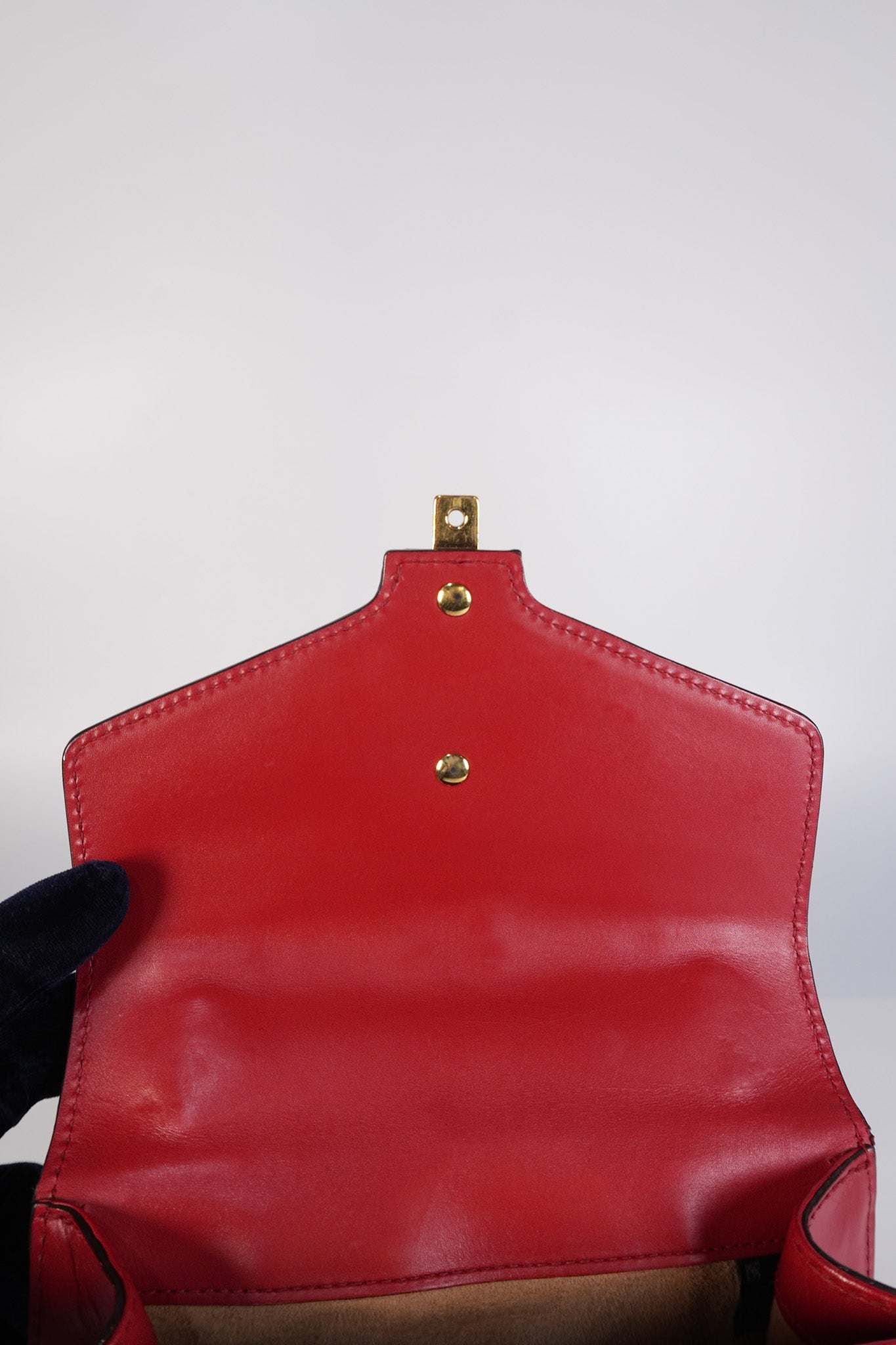 Mini Sylvie Shoulder Bag in Red Calfskin Leather & Gold Hardware | Purse Maison Luxury Bags Shop