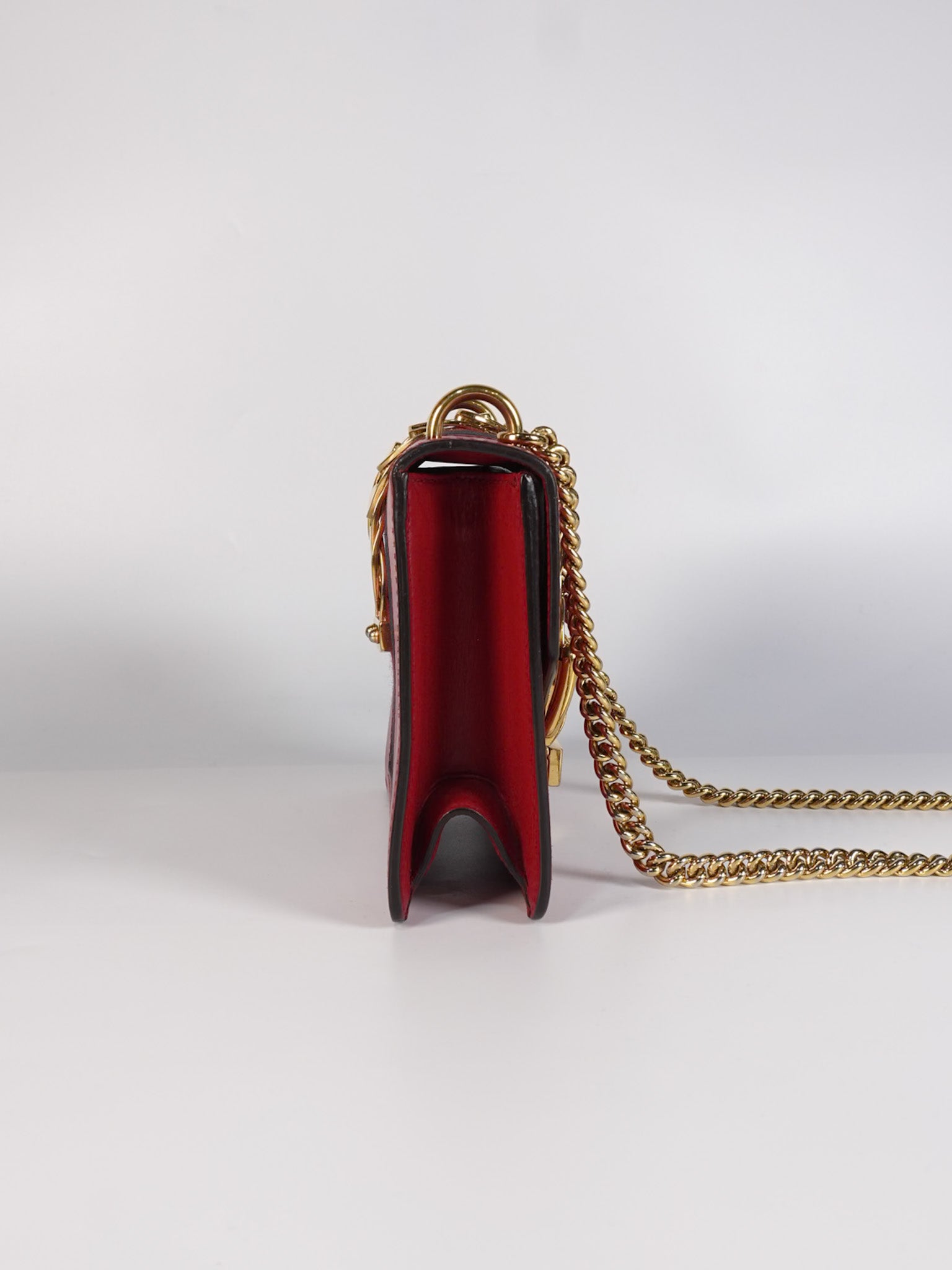 Mini Sylvie Shoulder Bag in Red Calfskin Leather & Gold Hardware | Purse Maison Luxury Bags Shop