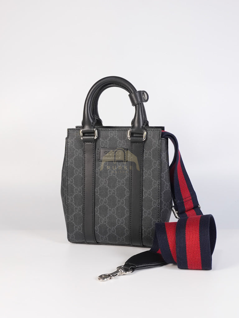 Mini Tote Bag in Black GG Supreme Canvas & Silver Hardware | Purse Maison Luxury Bags Shop