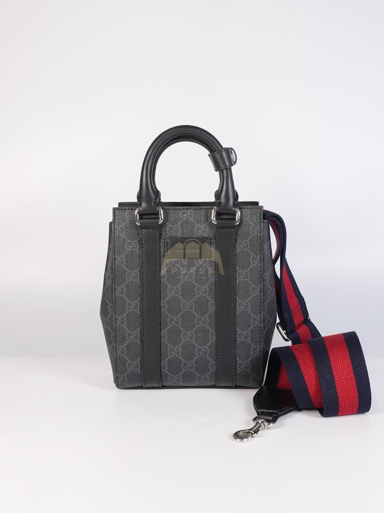 Mini Tote Bag in Black GG Supreme Canvas & Silver Hardware | Purse Maison Luxury Bags Shop
