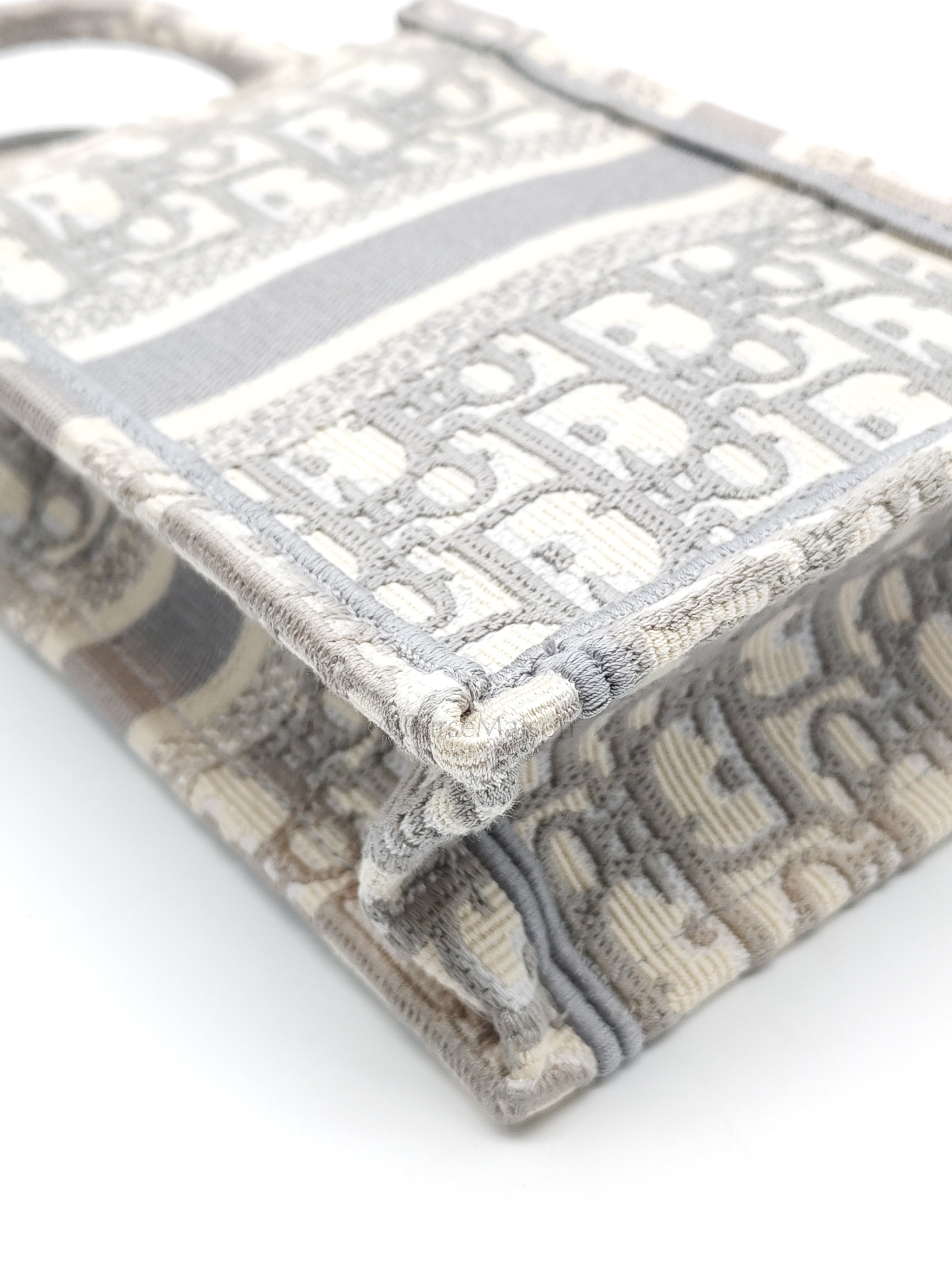 Mini Vertical Booktote Grey Oblique Canvas | Purse Maison Luxury Bags Shop