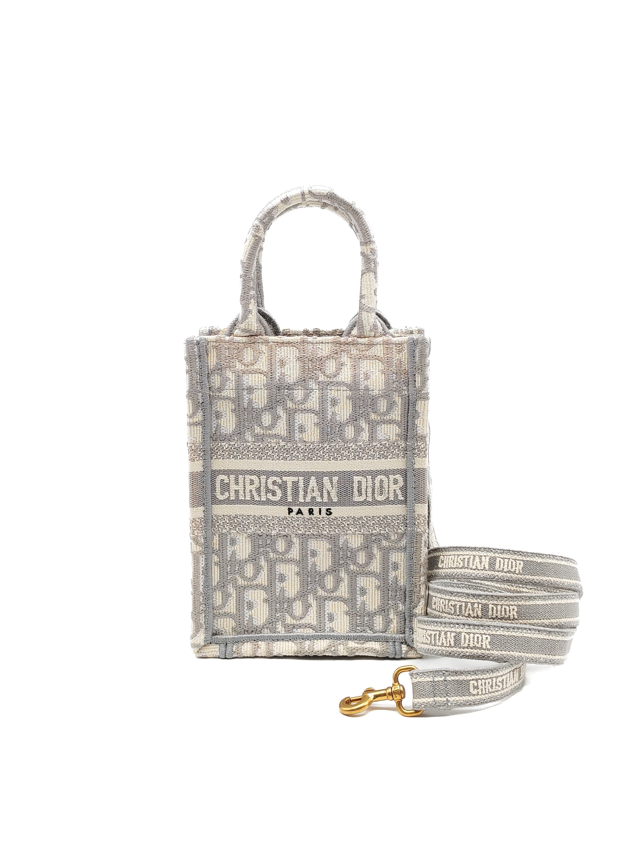 Mini Vertical Booktote Grey Oblique Canvas | Purse Maison Luxury Bags Shop