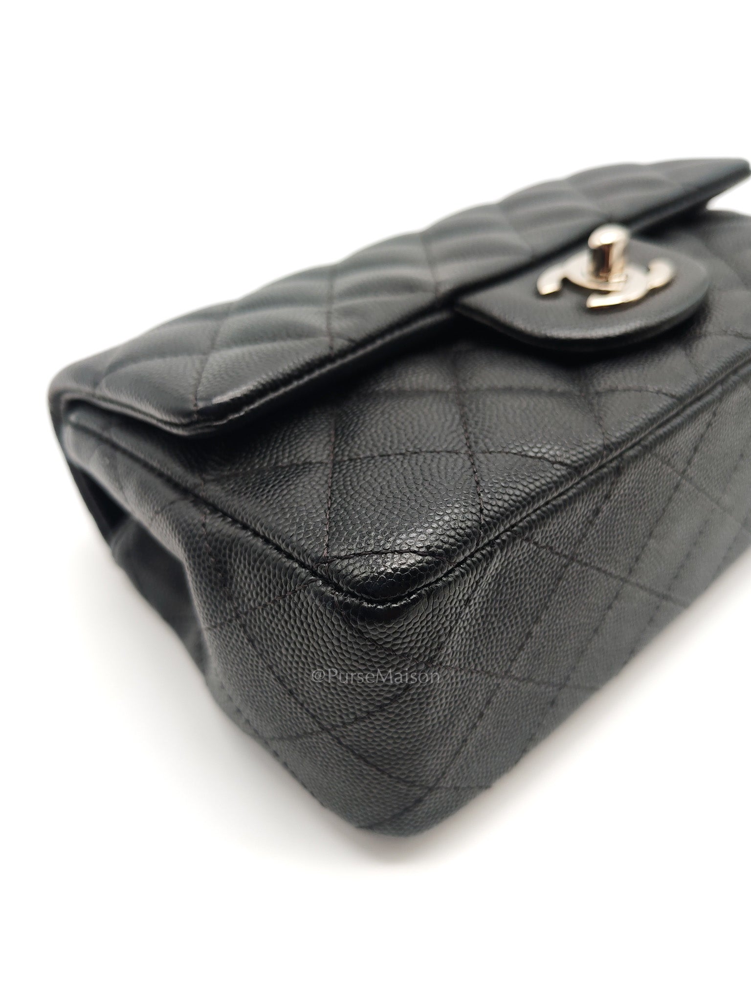 Mini Rectangular in Black Caviar Leather Silver Hardware (Series 26)